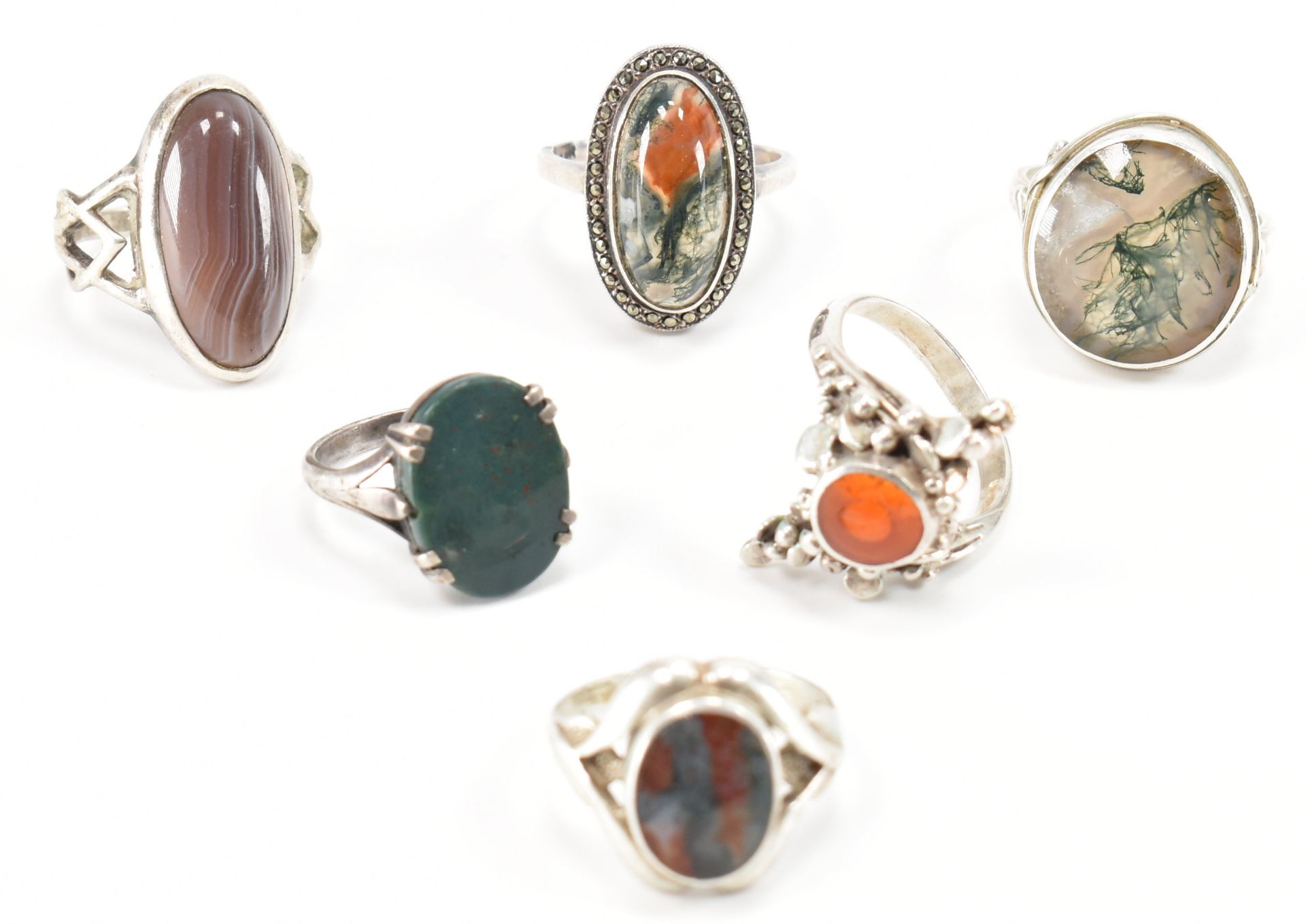 COLLECTION OF SILVER GEM SET RINGS - Image 2 of 4
