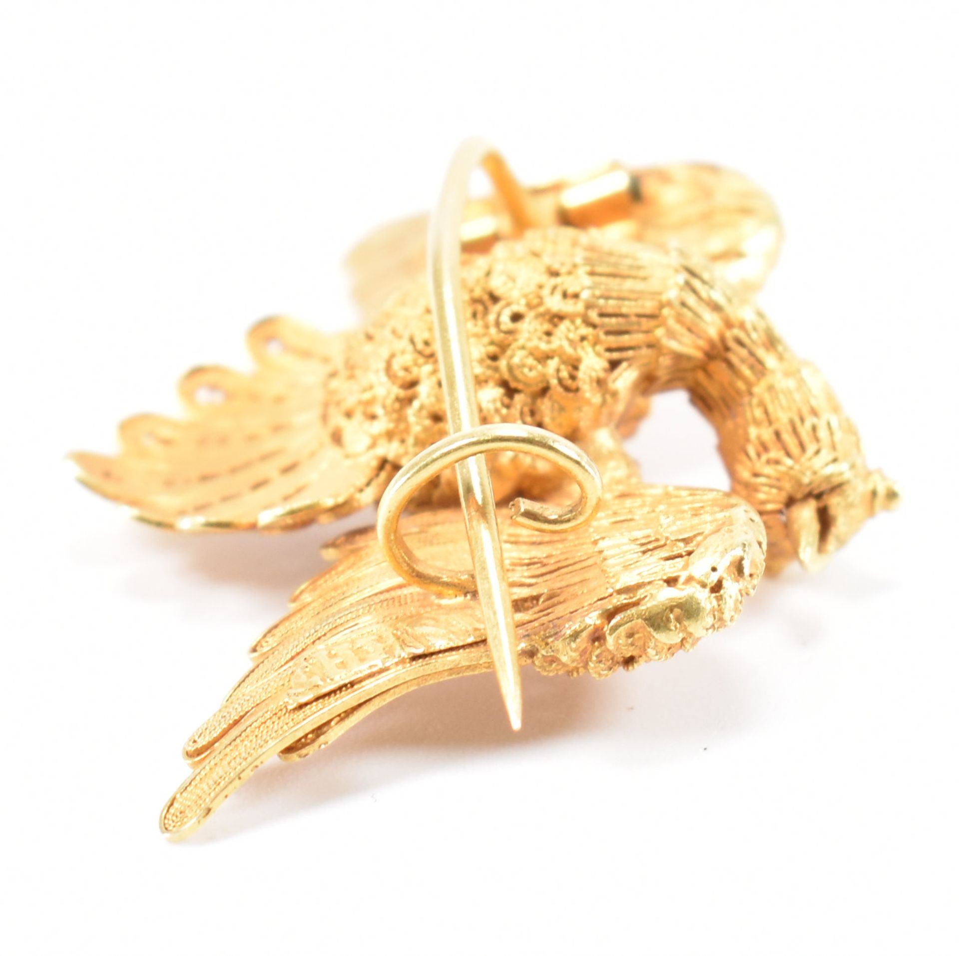 VICTORIAN CHINESE 18CT GOLD FILIGREE BIRD BROOCH - Image 5 of 9