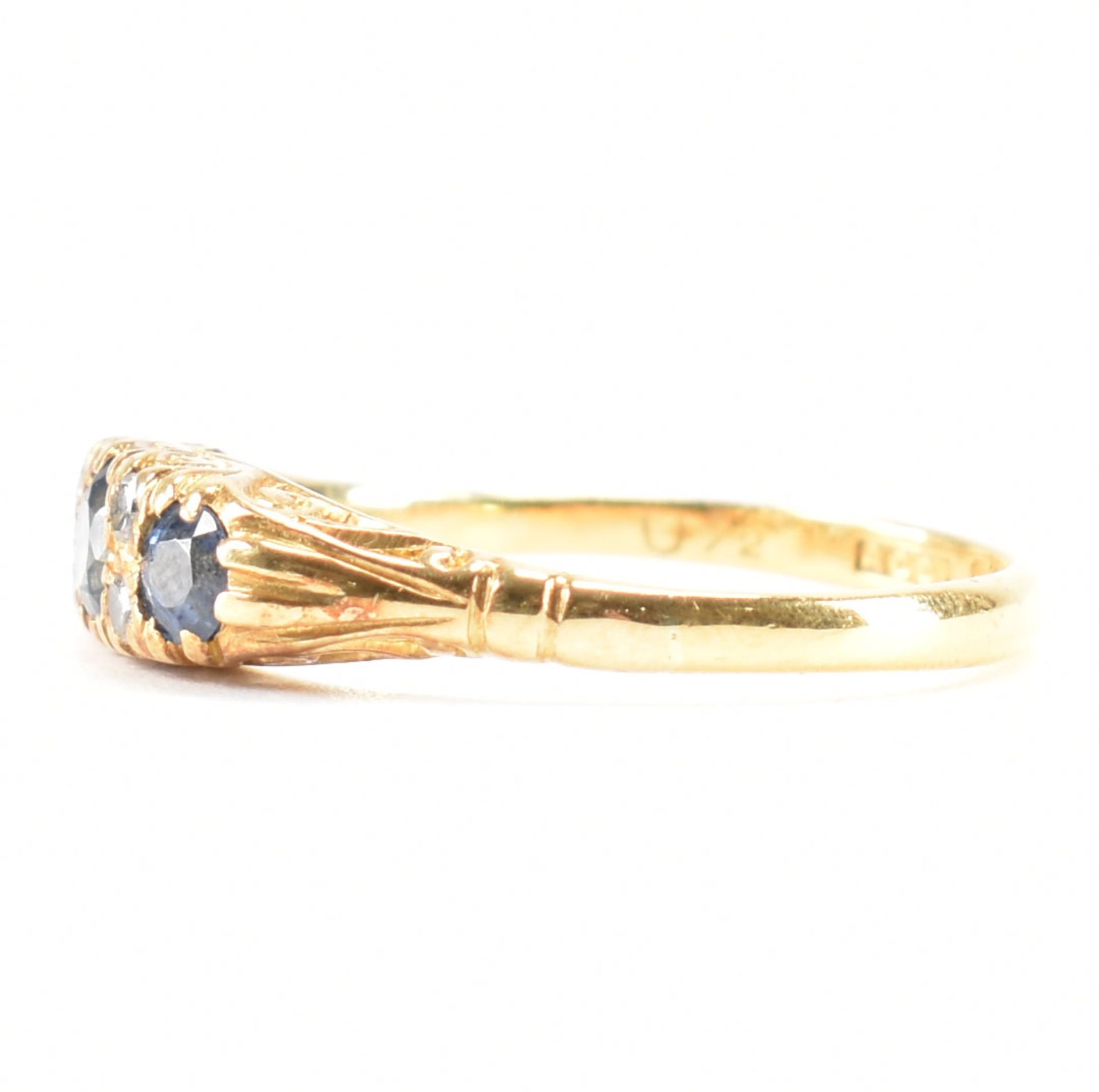 VICTORIAN 18CT GOLD SAPPHIRE & DIAMOND RING - Bild 2 aus 9