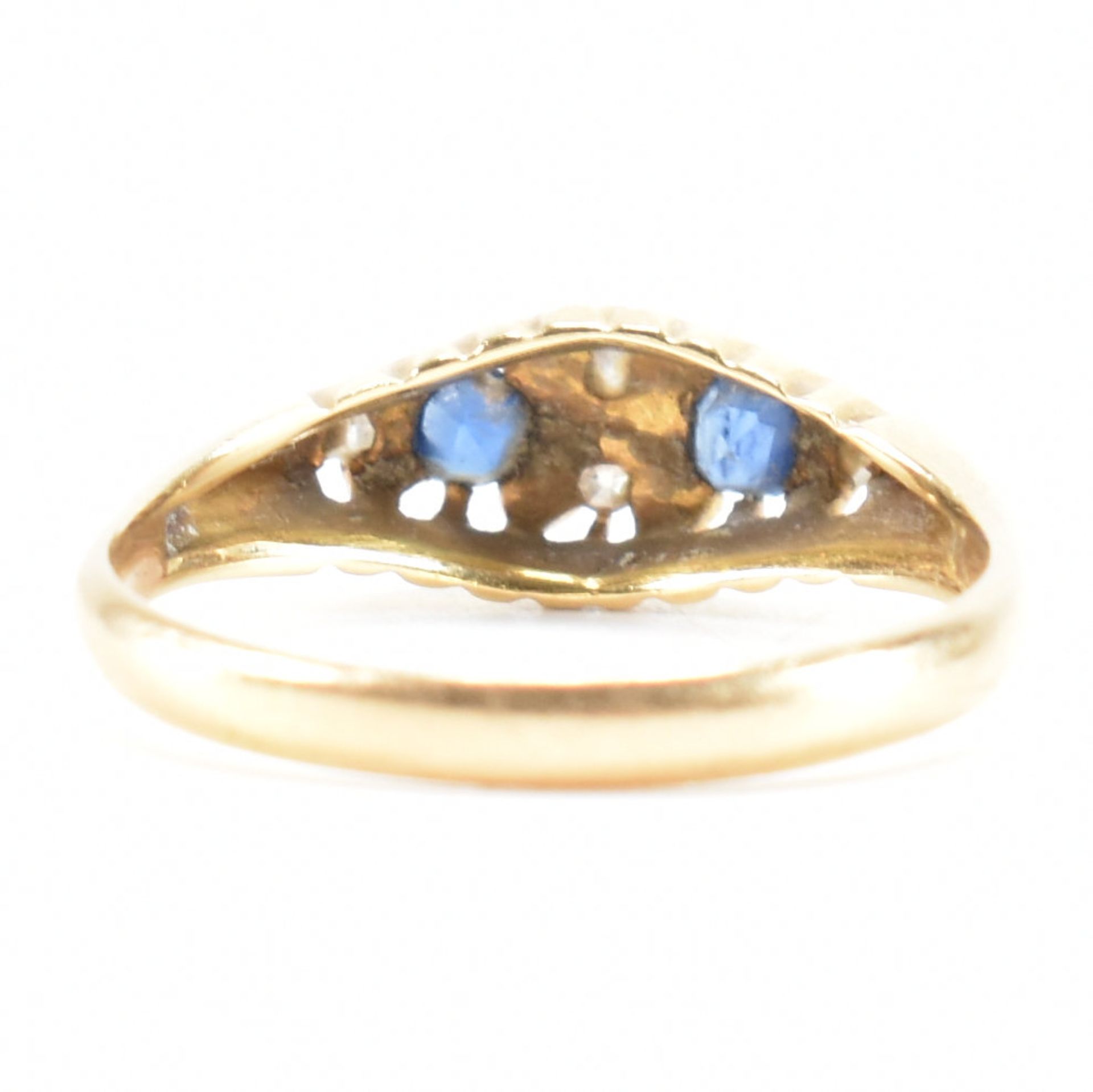 HALLMARKED 18CT GOLD SAPPHIRE & DIAMOND RING - Bild 3 aus 8