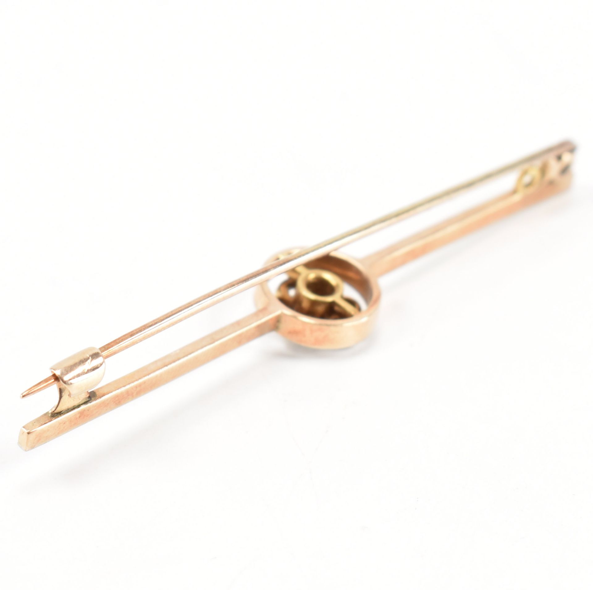 1920s GOLD & DIAMOND BAR BROOCH PIN - Image 2 of 5