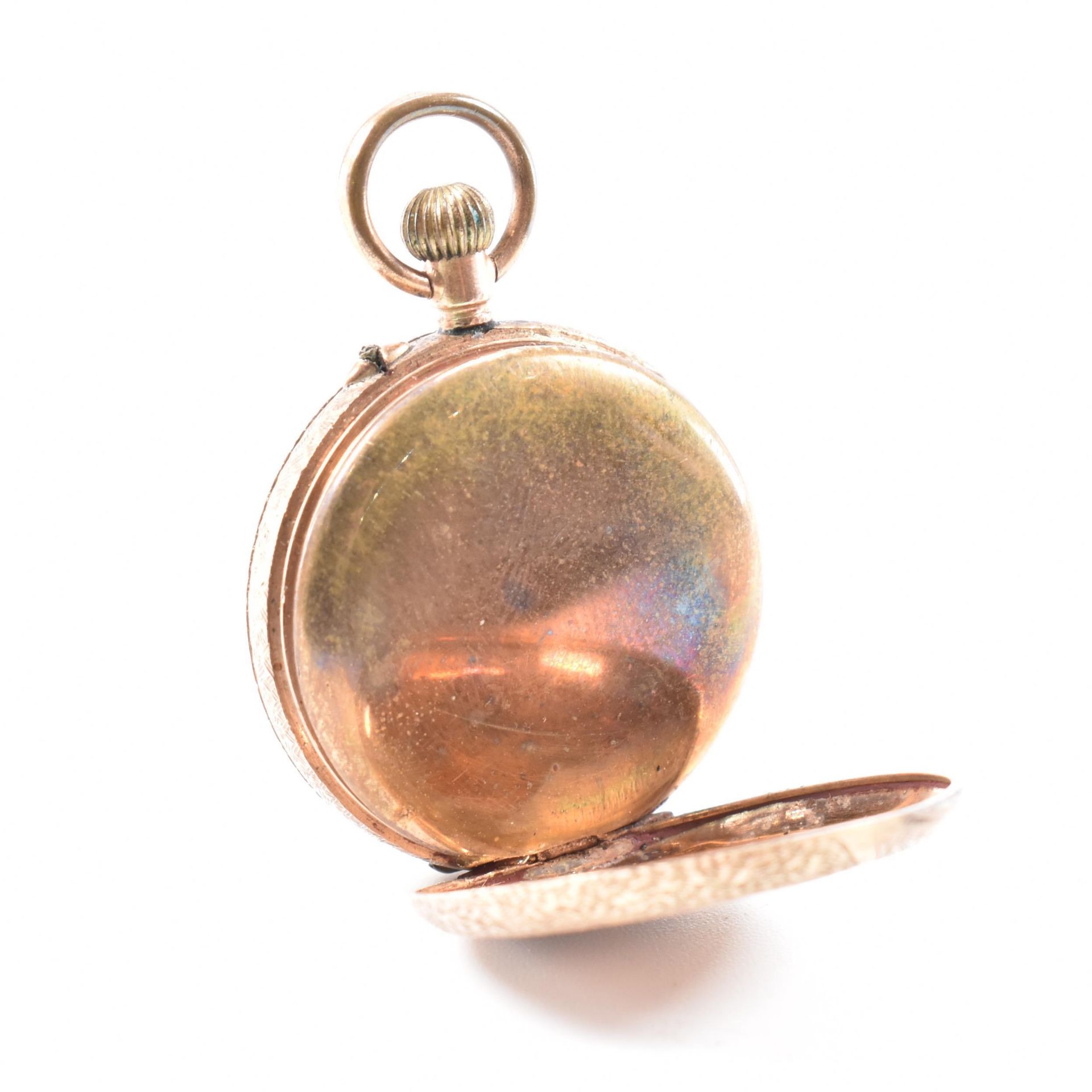 9CT GOLD OPEN FACE FOB POCKET WATCH - Bild 3 aus 7