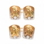 ART NOUVEAU 18CT GOLD & DIAMOND CUFFLINKS