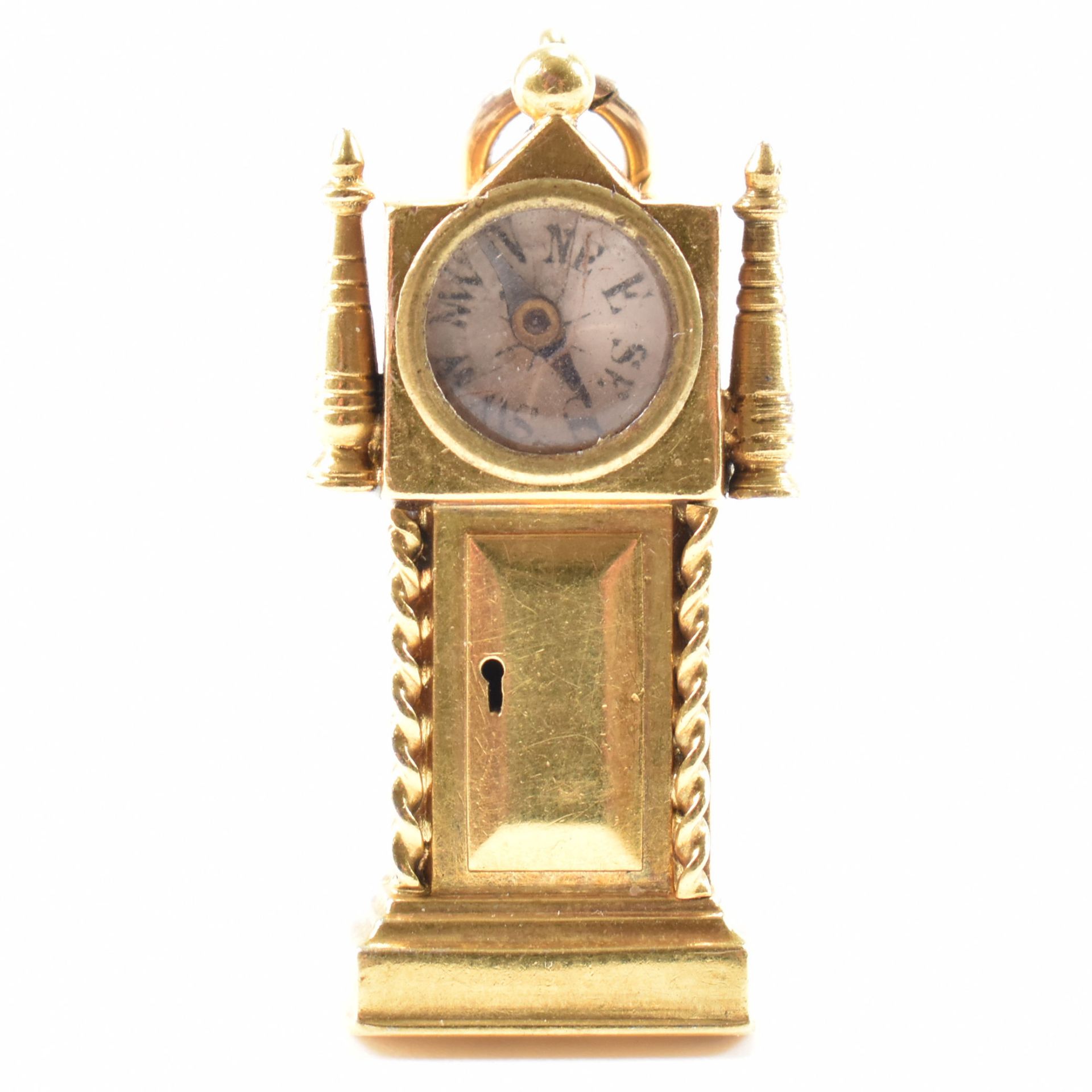 VINTAGE GOLD GRANDFATHER CLOCK CHARM