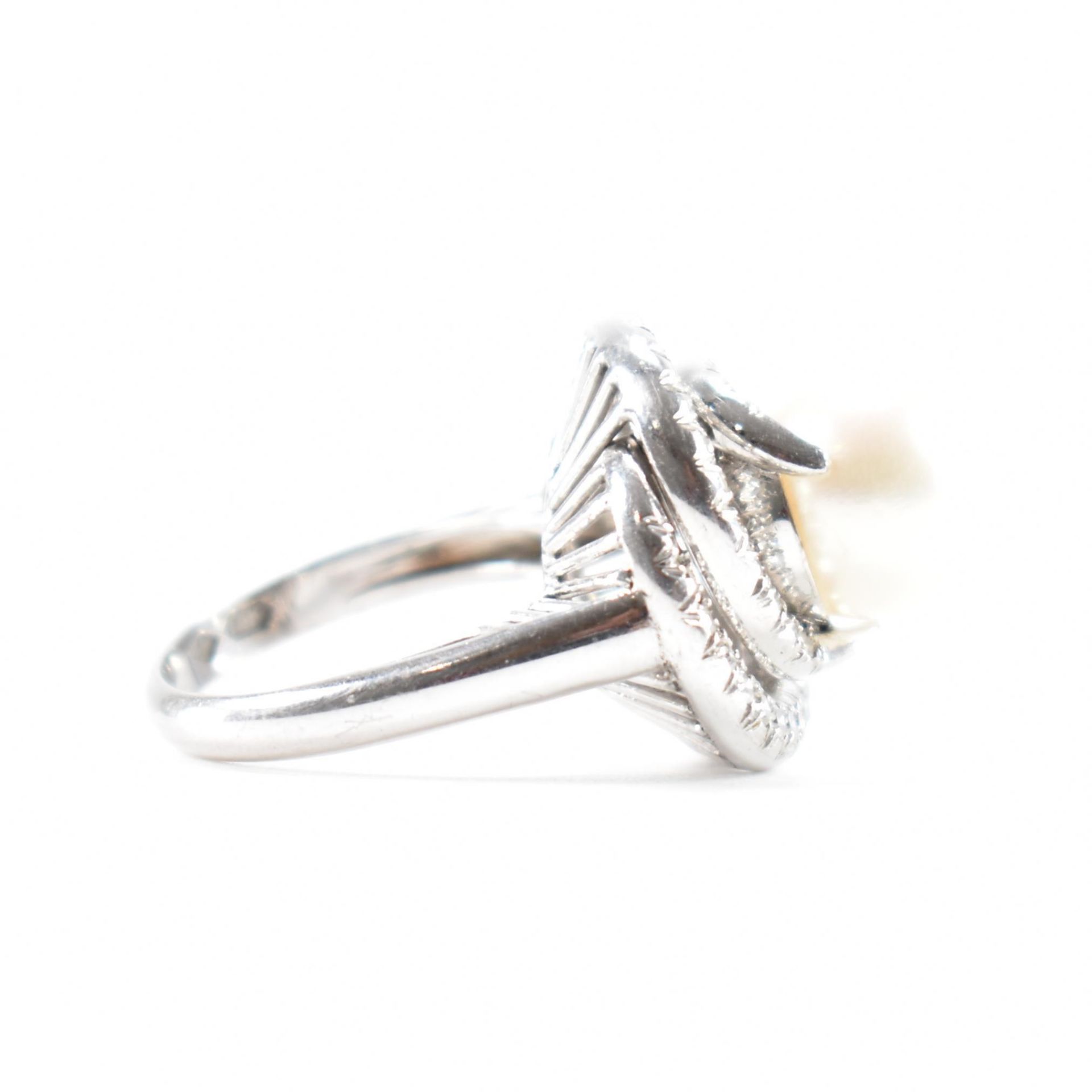 RETRO 14CT WHITE GOLD & DIAMOND DRESS RING - Image 4 of 7