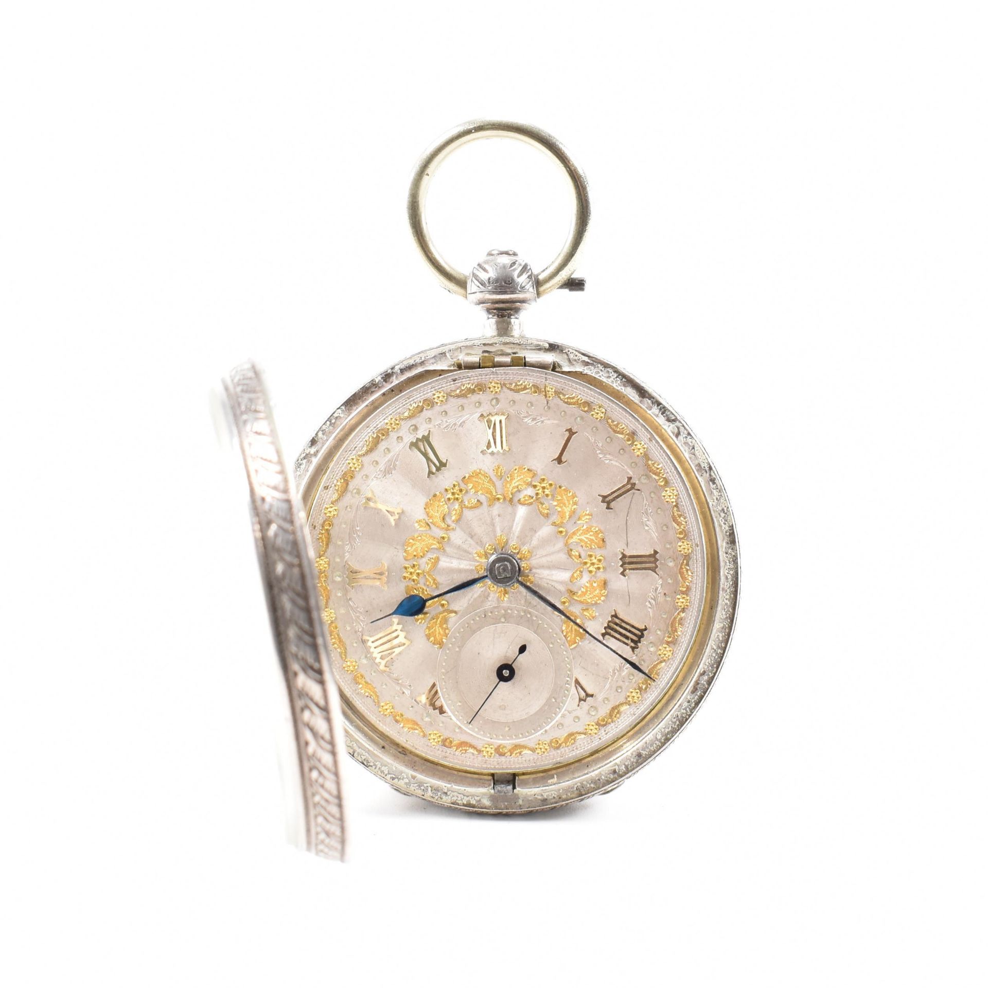 VICTORIAN SILVER OPEN FACE POCKET WATCH - Image 2 of 7