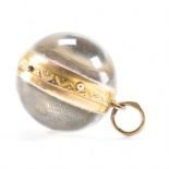 19TH CENTURY 9CT GOLD ROCK CRYSTAL ORB LOCKET