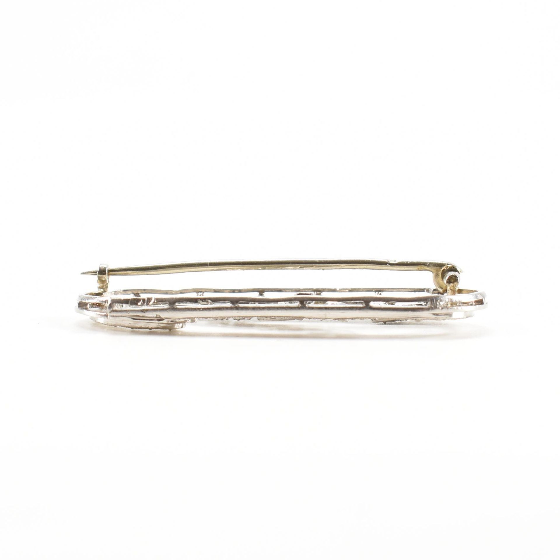 ART DECO 18CT GOLD & DIAMOND BROOCH PIN - Image 3 of 5