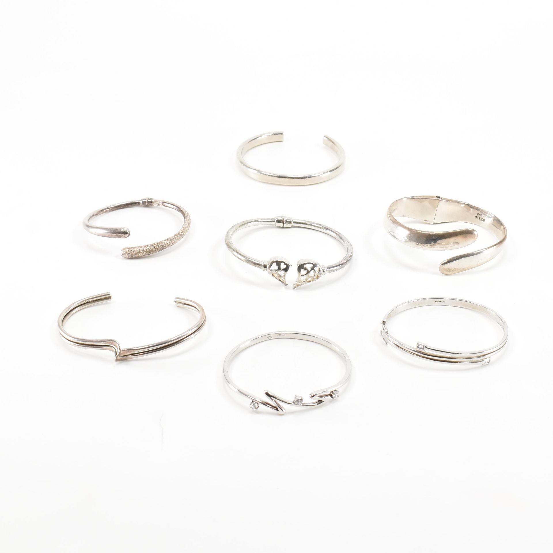 COLLECTION OF ASSORTED 925 SILVER BANGLES - Image 2 of 3
