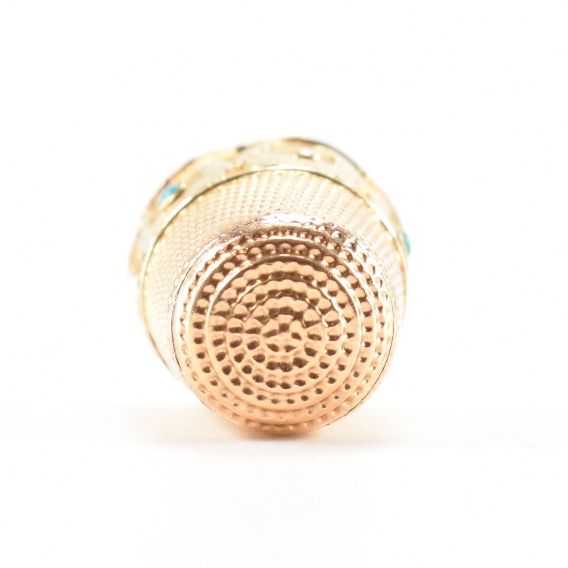 ANTIQUE GOLD & TURQUOISE THIMBLE - Image 5 of 7