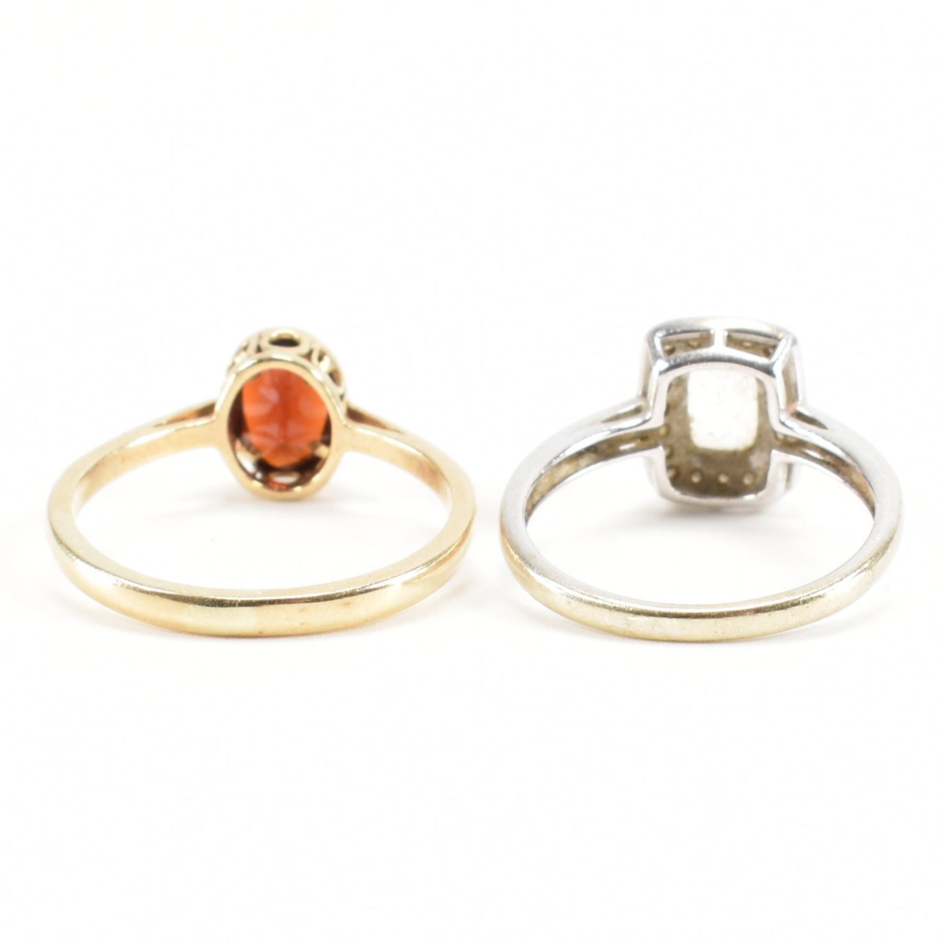 TWO HALLMARKED 9CT GOLD STONE SET RINGS - Image 4 of 8