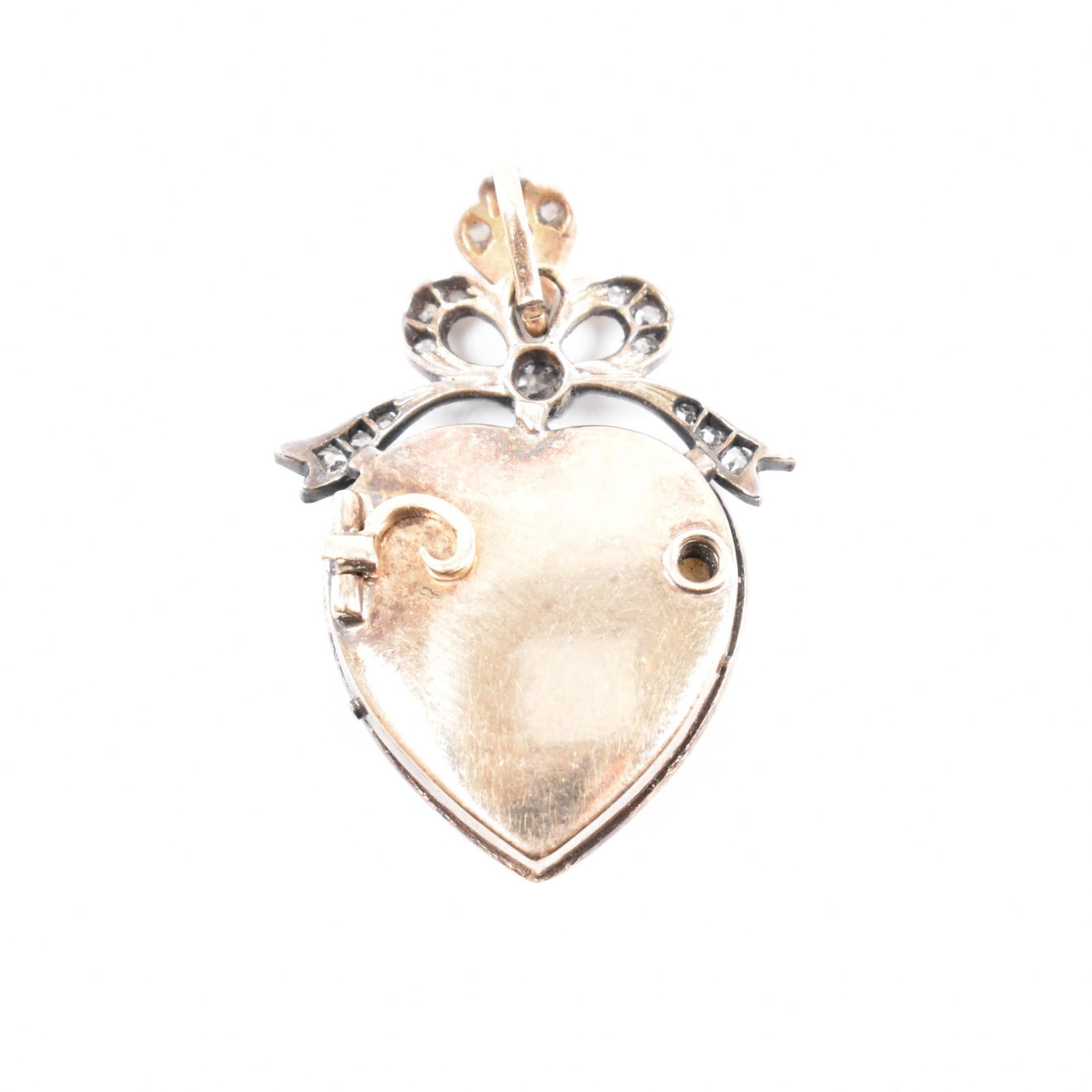 VICTORIAN RUBY DIAMOND & MOTHER OF PEARL HEART PENDANT - Image 2 of 2