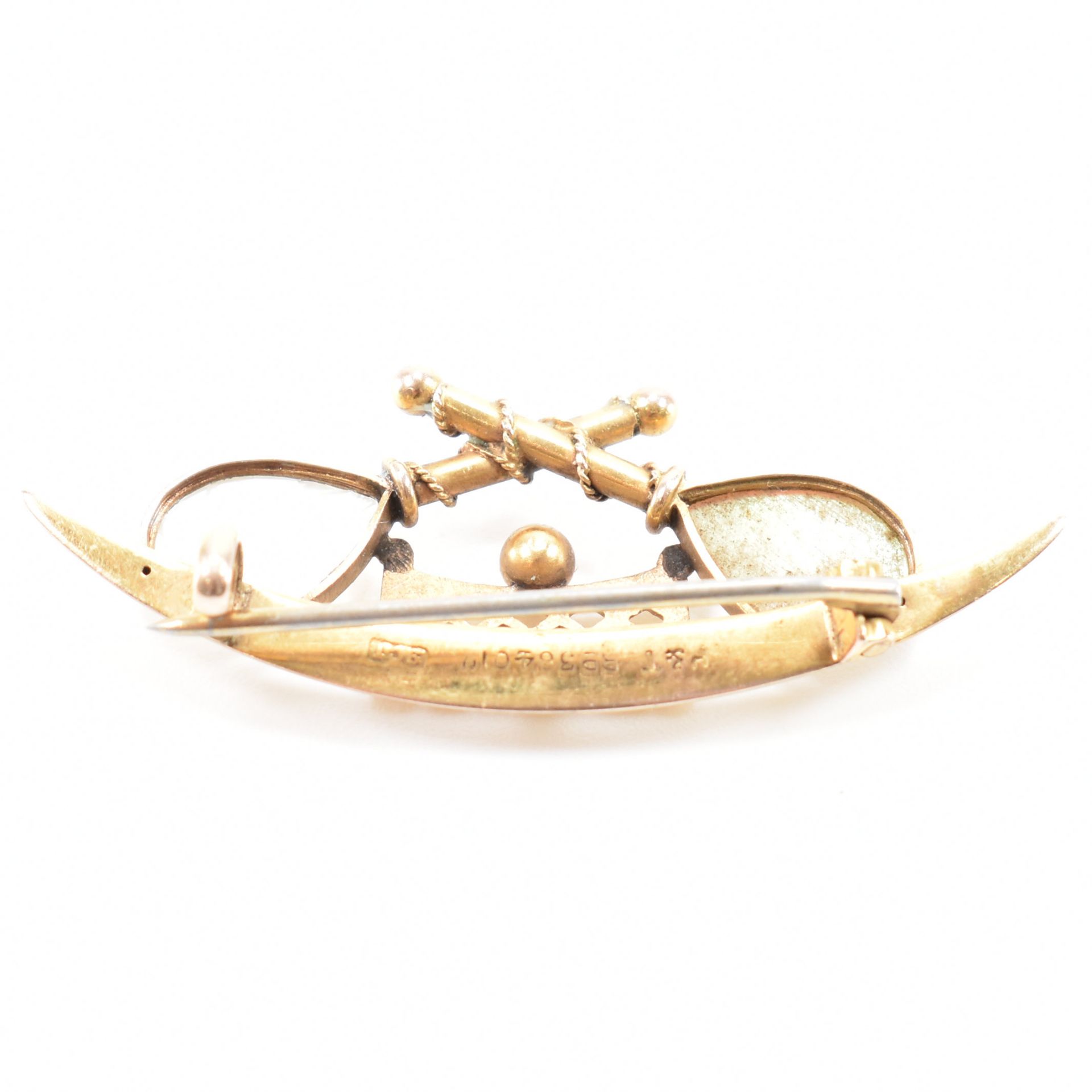 VICTORIAN 9CT GOLD & MOTHER OF PEARL TENNIS BROOCH - Image 2 of 6