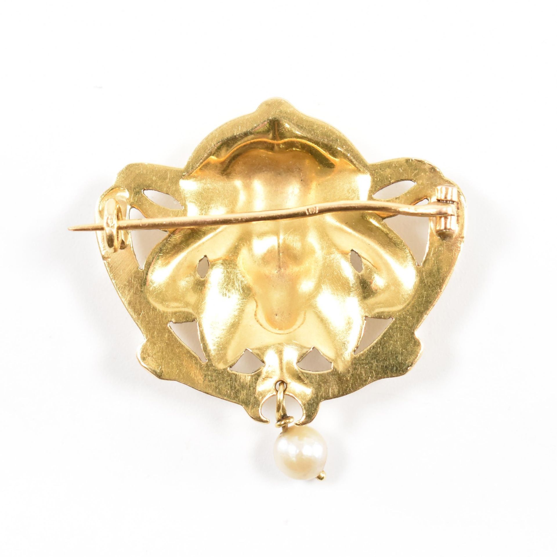 FRENCH 18CT GOLD ART NOUVEAU BROOCH PIN - Image 2 of 6