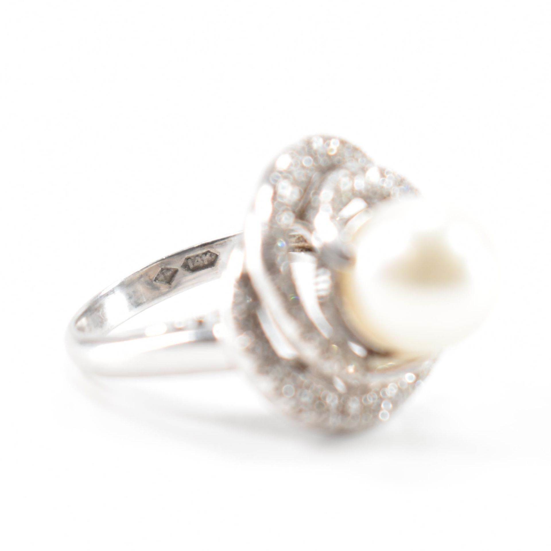 RETRO 14CT WHITE GOLD & DIAMOND DRESS RING - Image 6 of 7