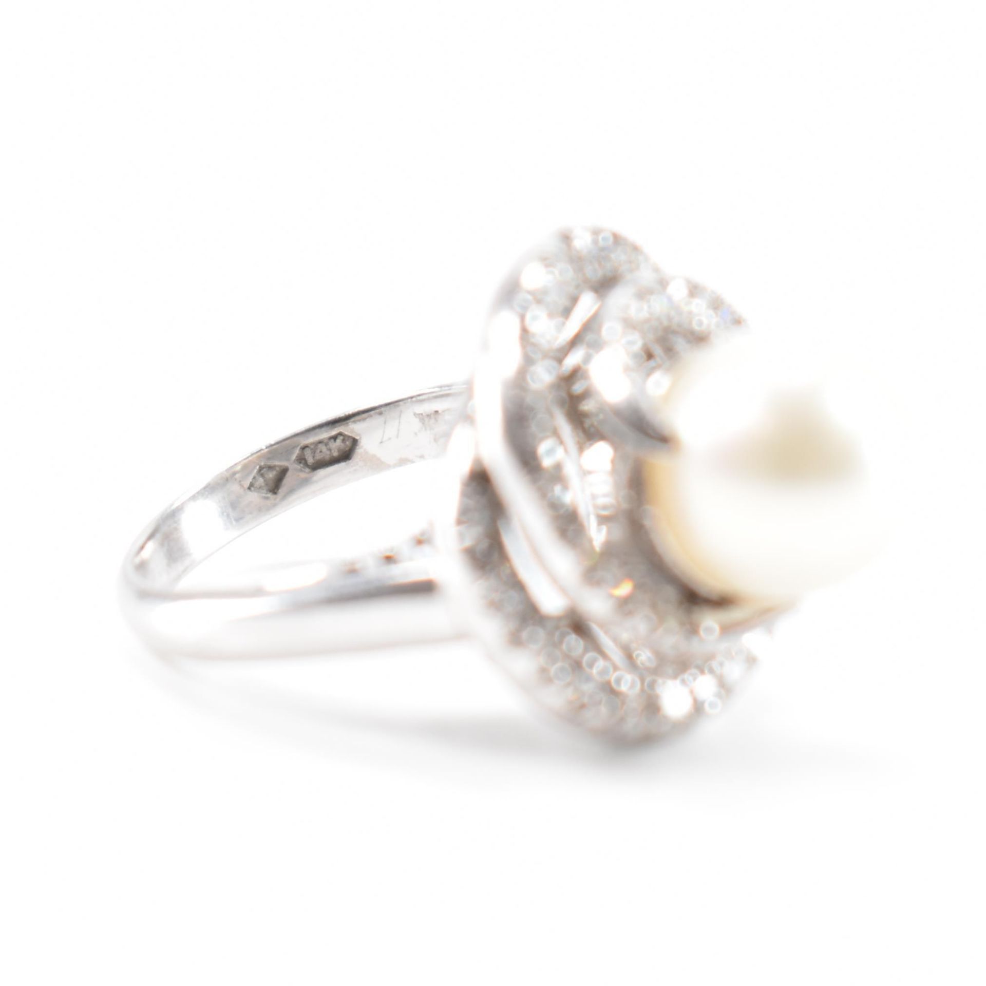 RETRO 14CT WHITE GOLD & DIAMOND DRESS RING - Image 5 of 7