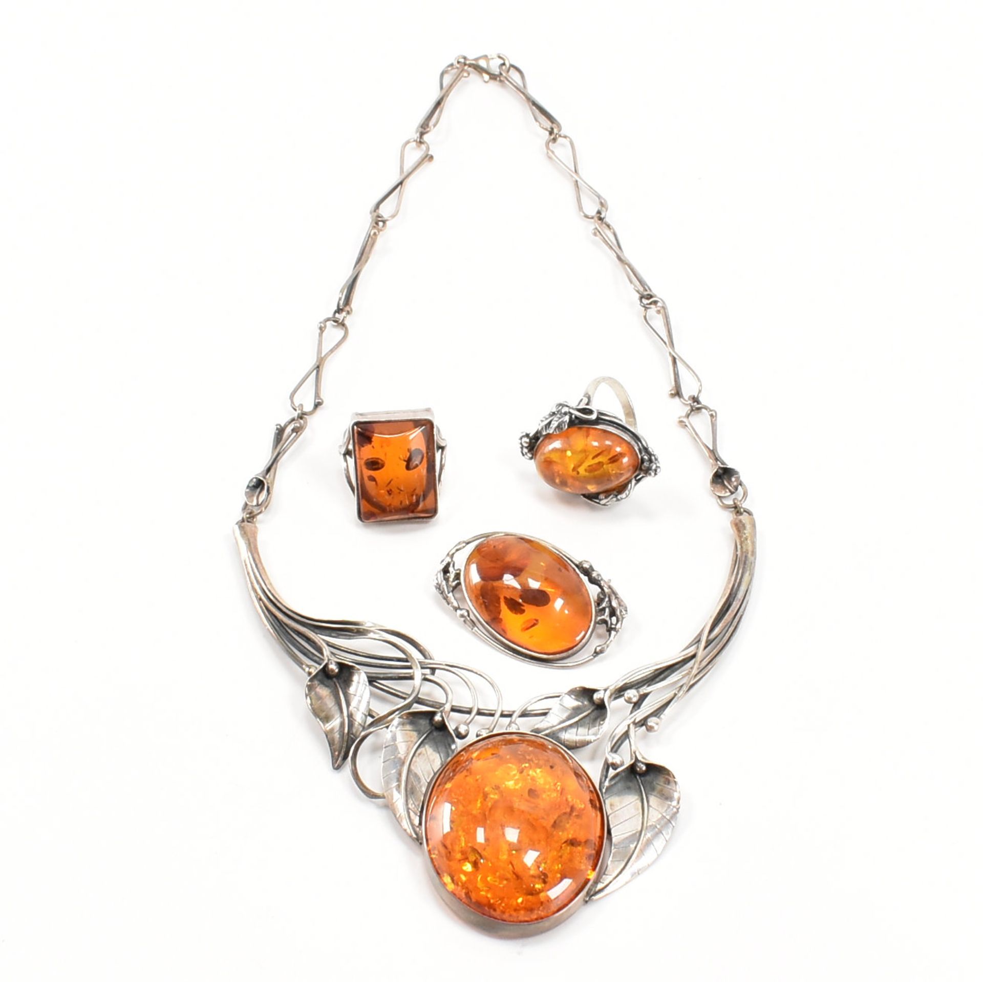 COLLECTION OF 925 SILVER & AMBER JEWELLERY - Bild 2 aus 4