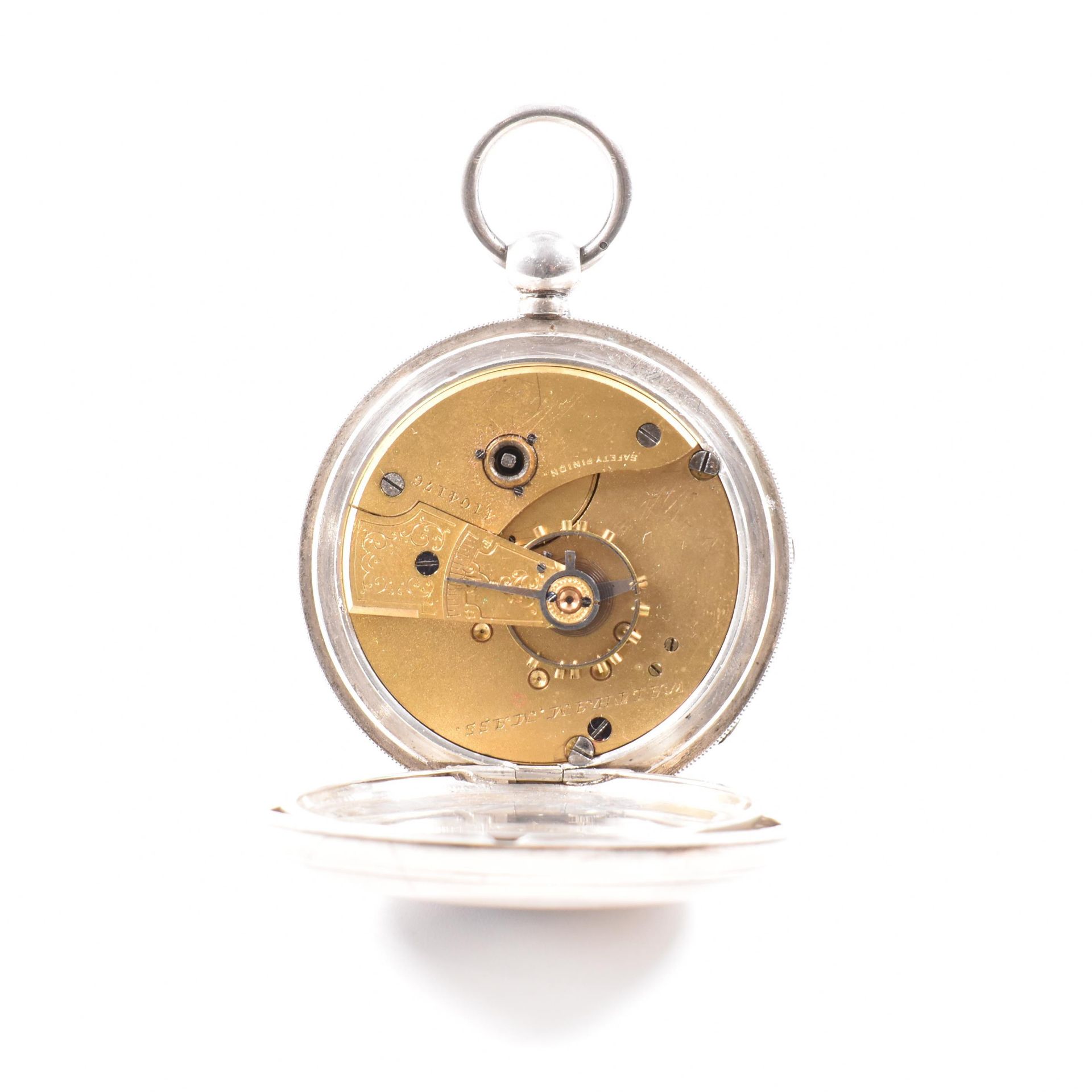 VICTOIAN SILVER HALLMARKED OPEN FACE POCKET WATCH - Image 3 of 9