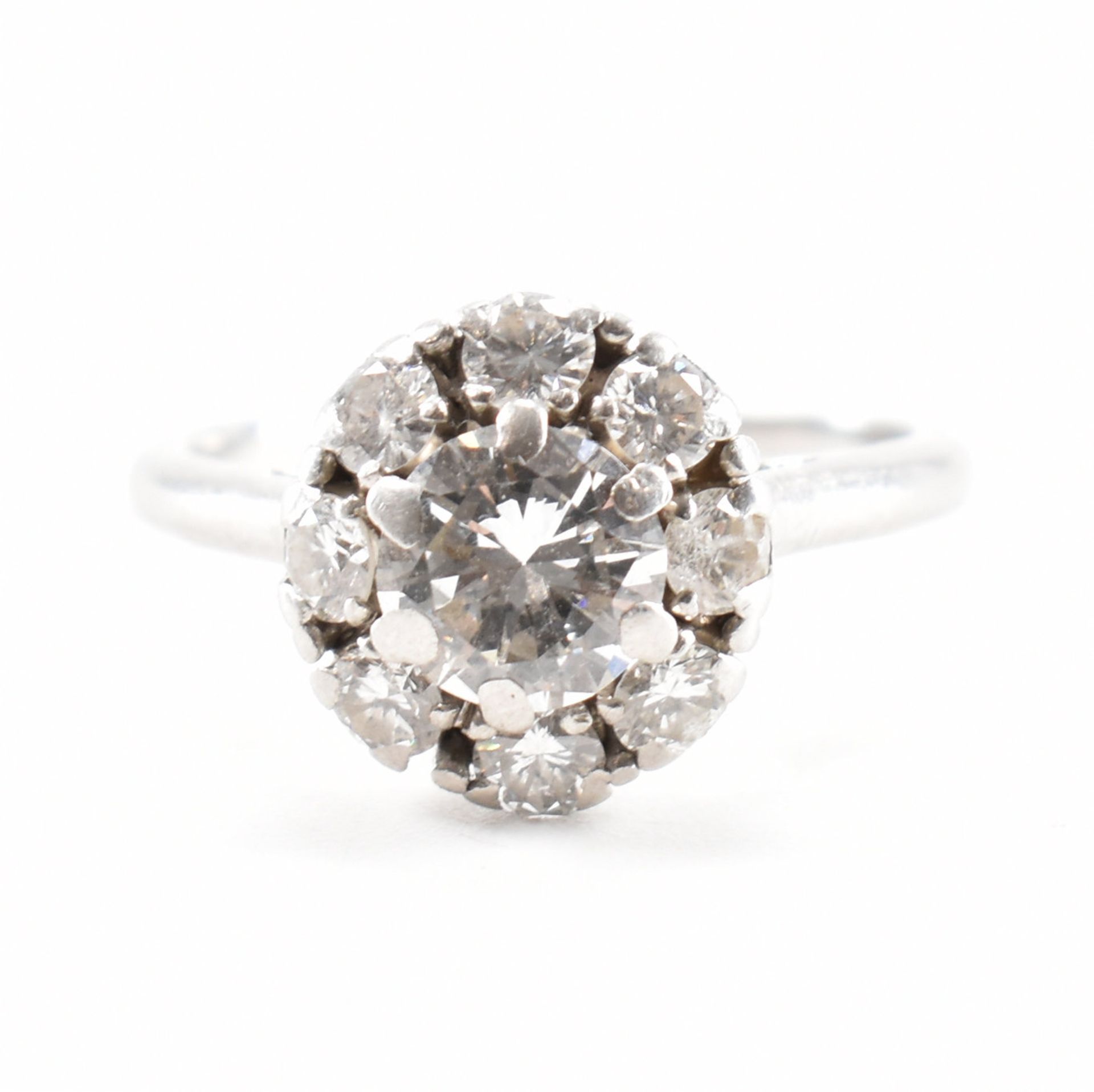 FRENCH MAUBOUSSIN PARIS PLATINUM & DIAMOND CLUSTER RING