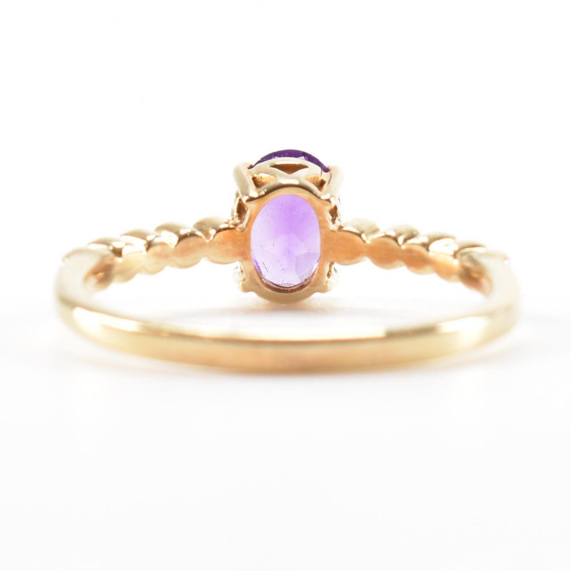 HALLMARKED 9CT GOLD AMETHYST & DIAMOND RING - Bild 4 aus 9