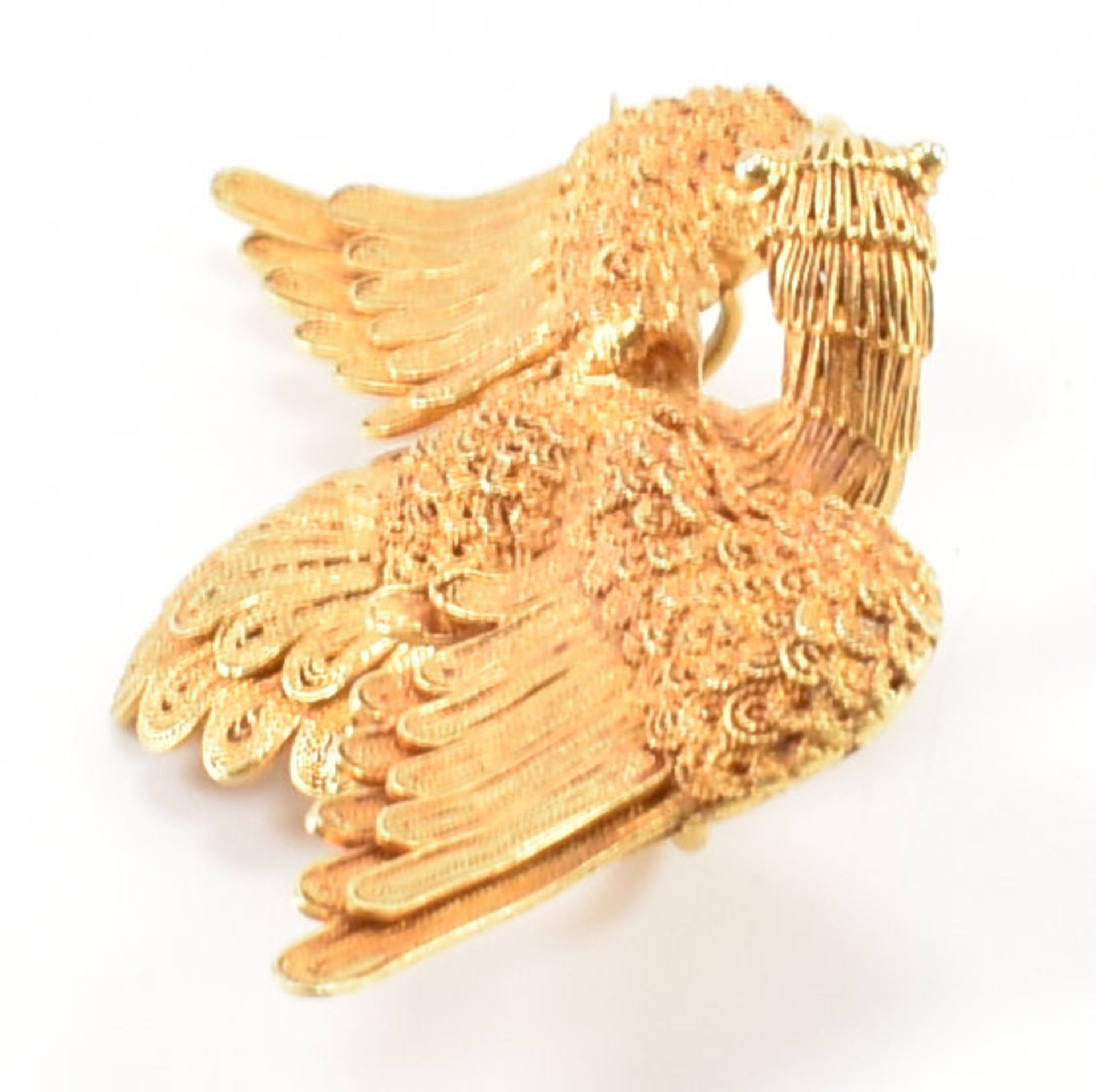 VICTORIAN CHINESE 18CT GOLD FILIGREE BIRD BROOCH - Image 4 of 9