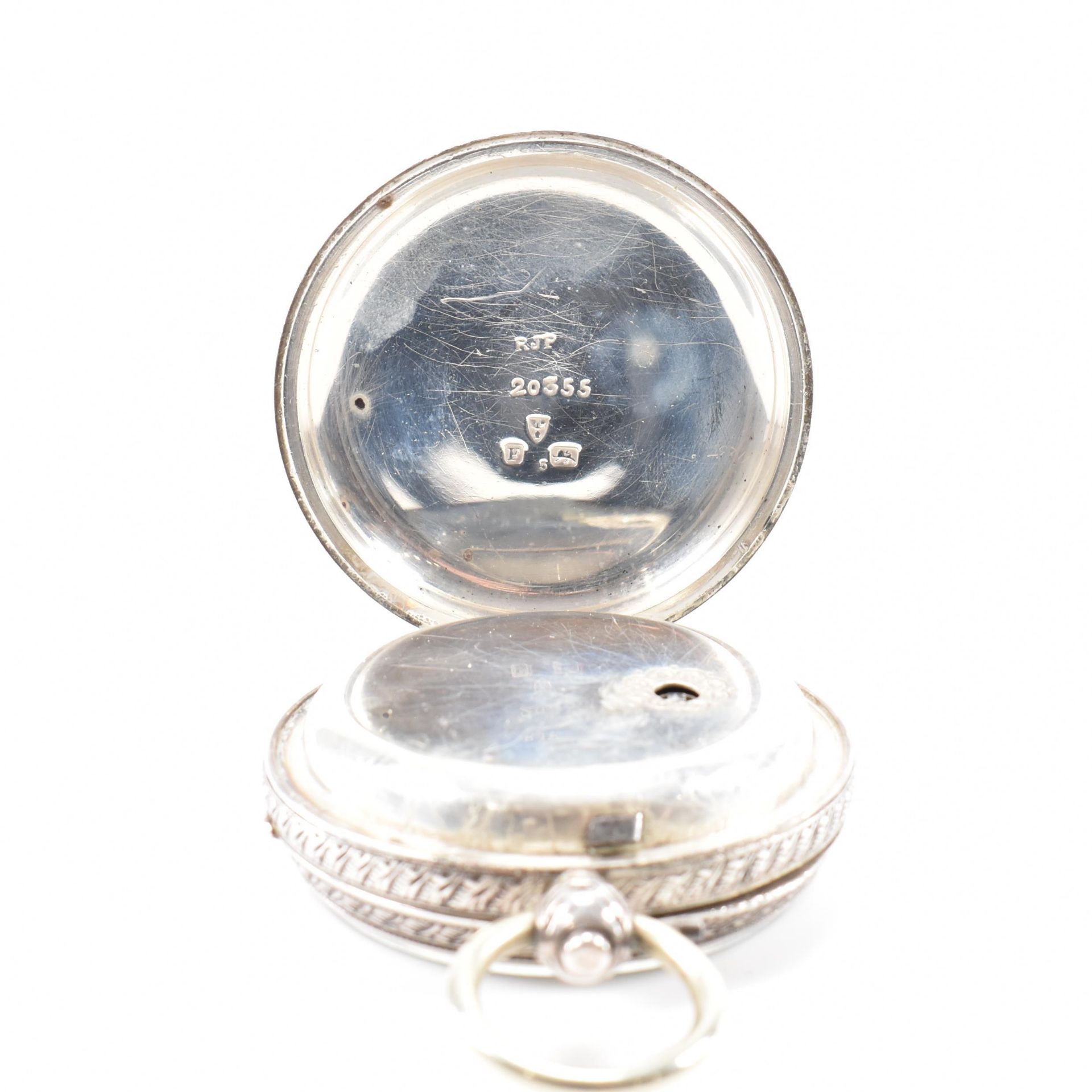 VICTORIAN SILVER OPEN FACE POCKET WATCH - Image 4 of 7
