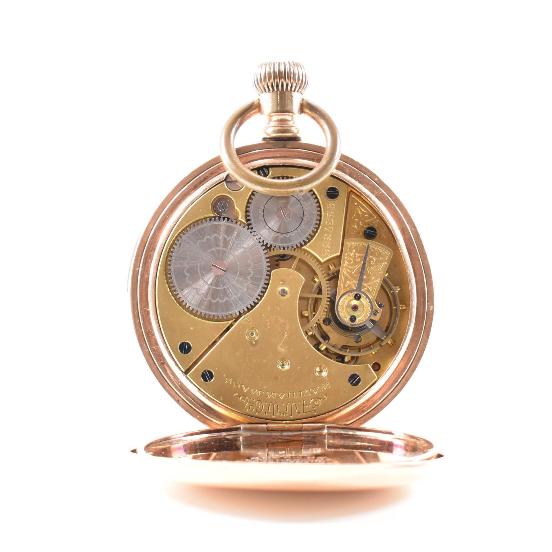 WALTHAM GOLD PLATED OPEN FACE POCKET WATCH - Image 3 of 7