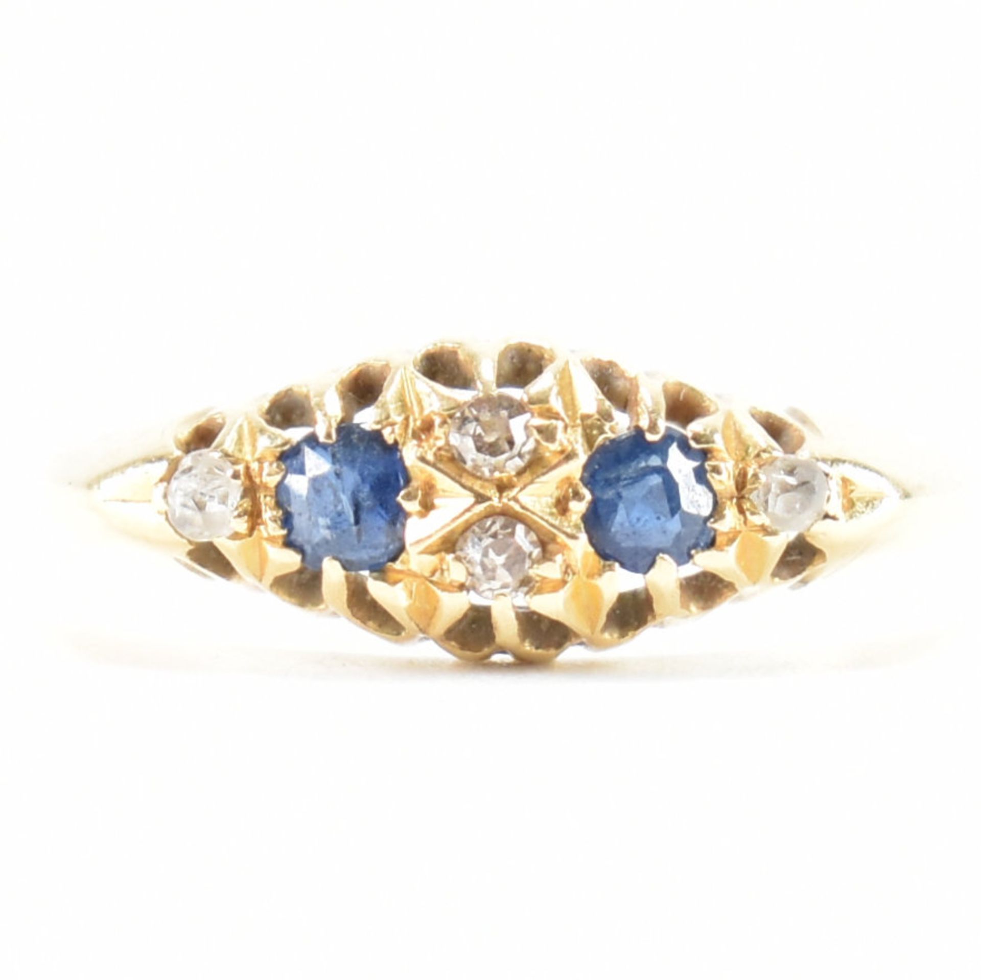 HALLMARKED 18CT GOLD SAPPHIRE & DIAMOND RING