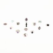 COLLECTION OF ASSORTED 925 SILVER STONE SET DRESS RINGS