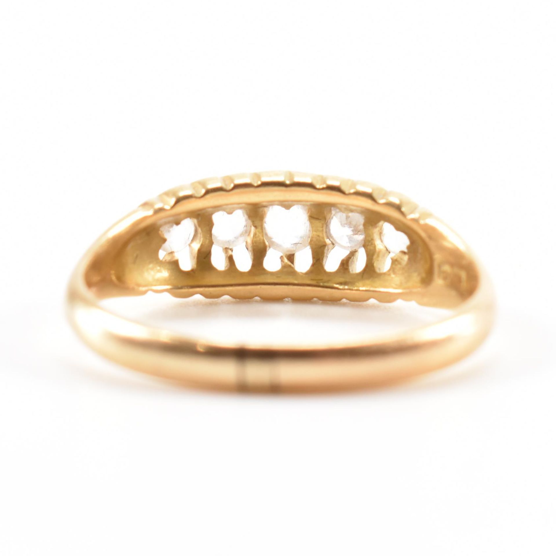 HALLMARKED 18CT GOLD FIVE STONE RING - Image 4 of 9