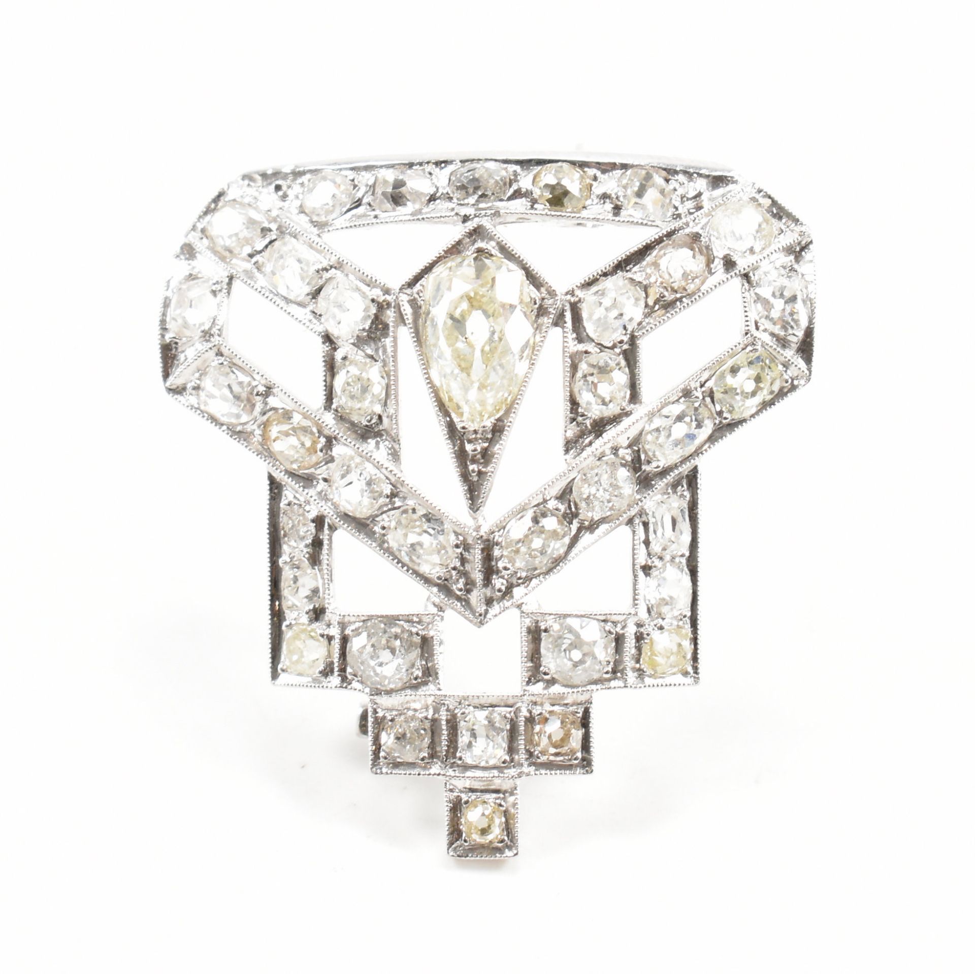 ART DECO 18CT GOLD & DIAMOND DRESS CLIP