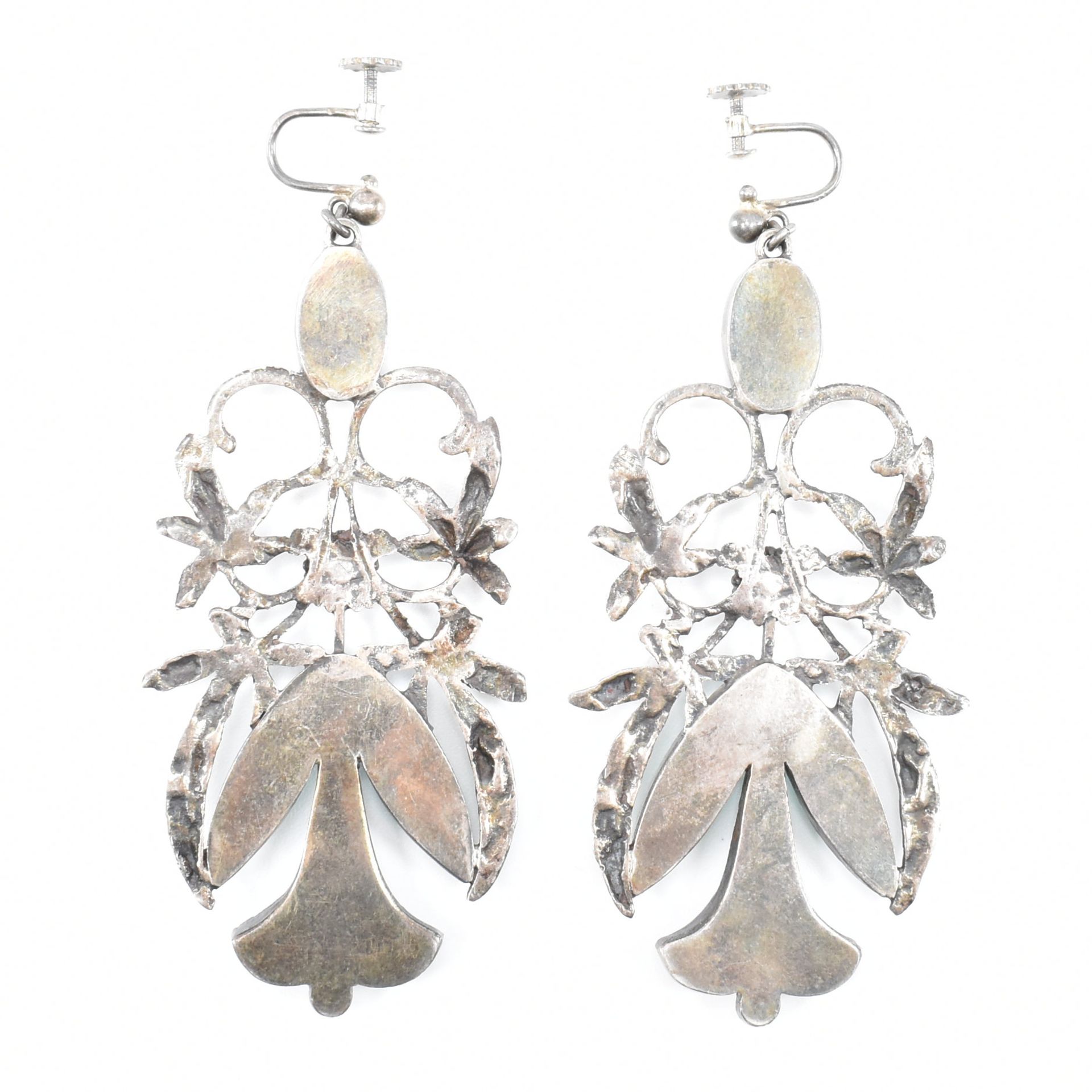 ARTS & CRAFTS SILVER DROP EARRINGS ATTRIBUTED TO SIBYL DUNLOP - Bild 2 aus 2