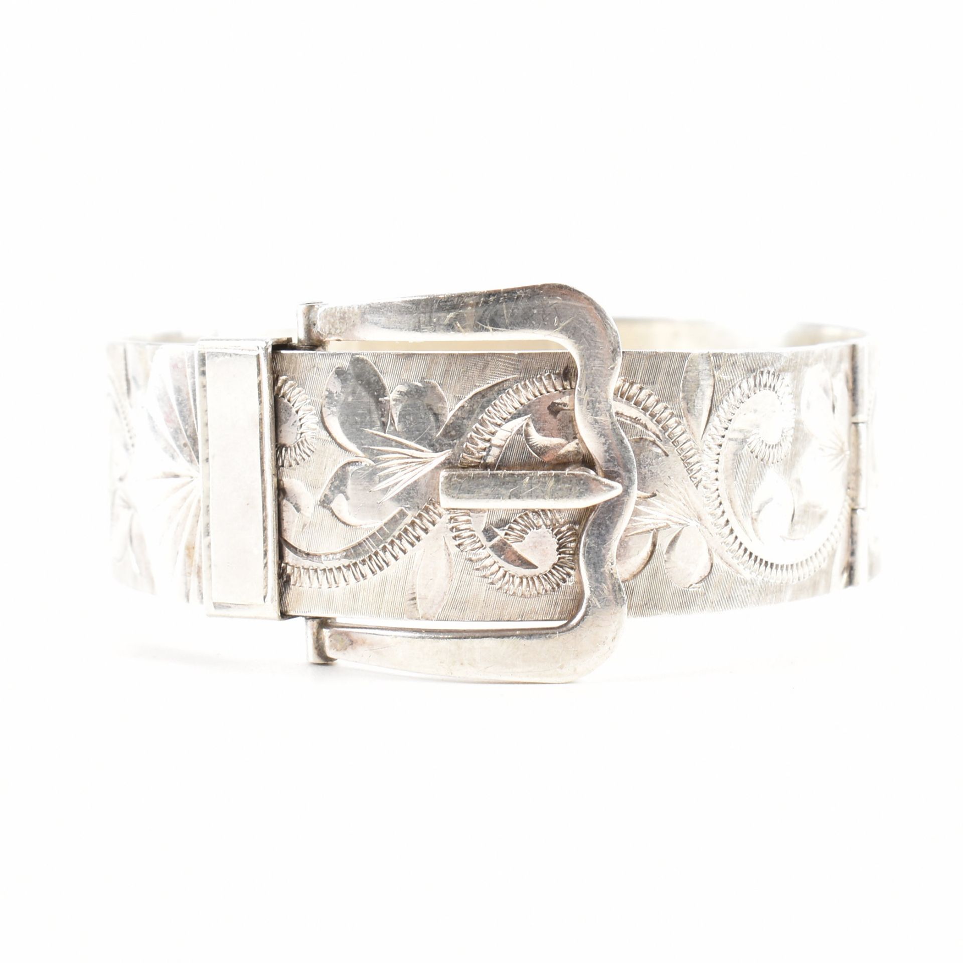 HALLMARKED SILVER HINGED BUCKLE BRACELET