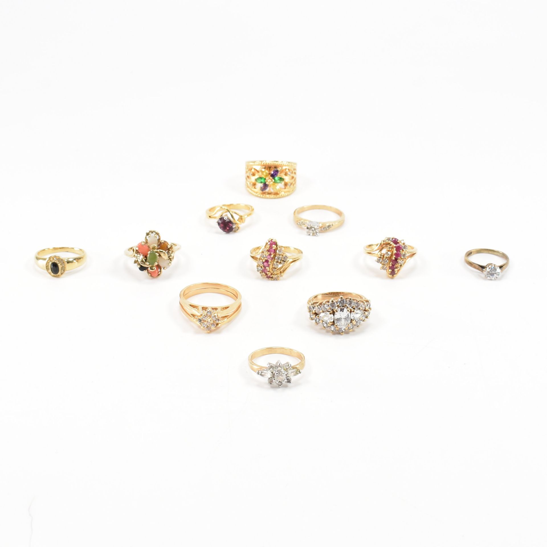 COLLECTION OF COSTUME JEWELLERY RINGS