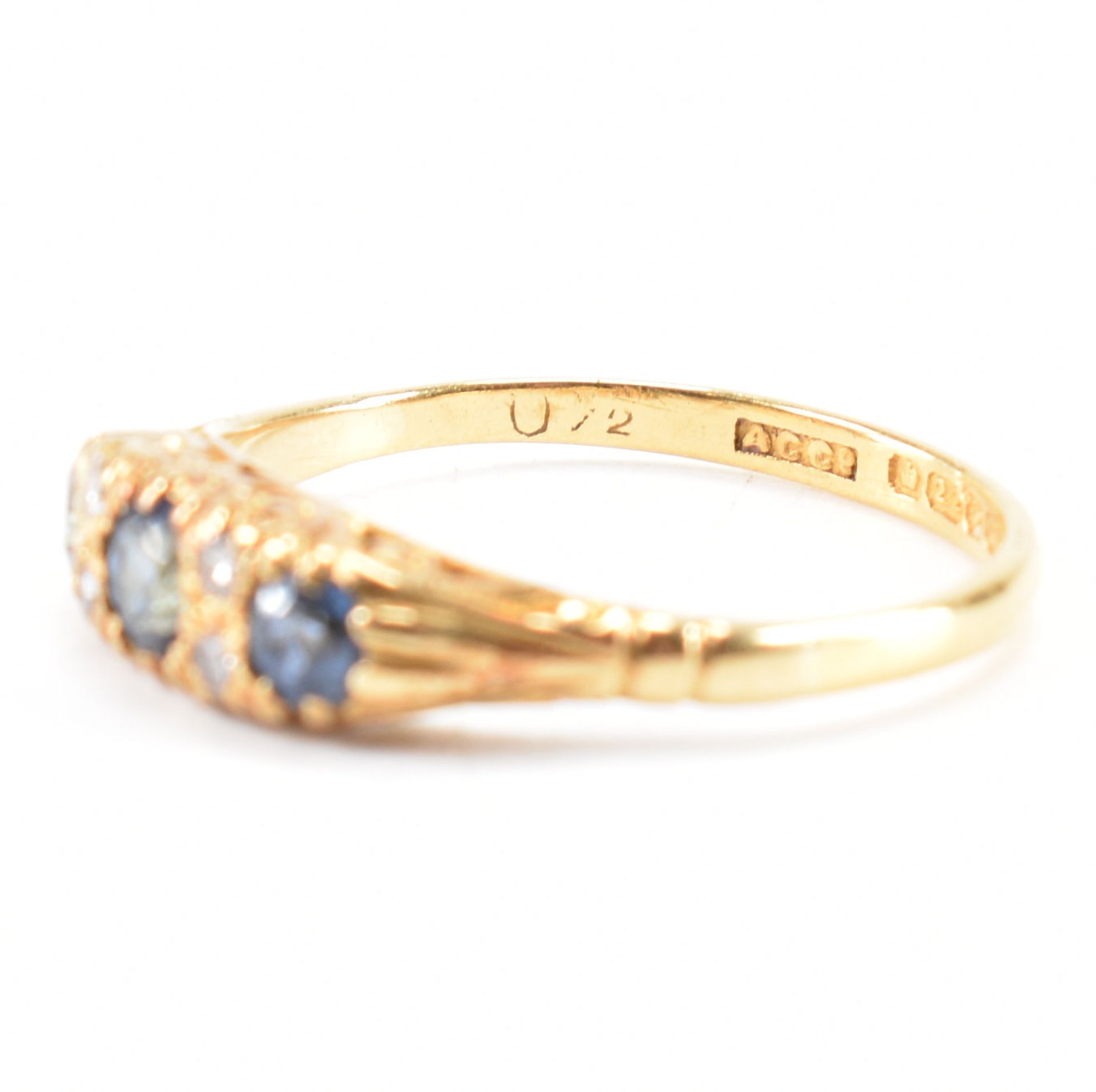 VICTORIAN 18CT GOLD SAPPHIRE & DIAMOND RING - Bild 7 aus 9