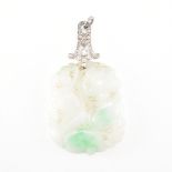 1920S ART DECO JADE & DIAMOND PENDANT