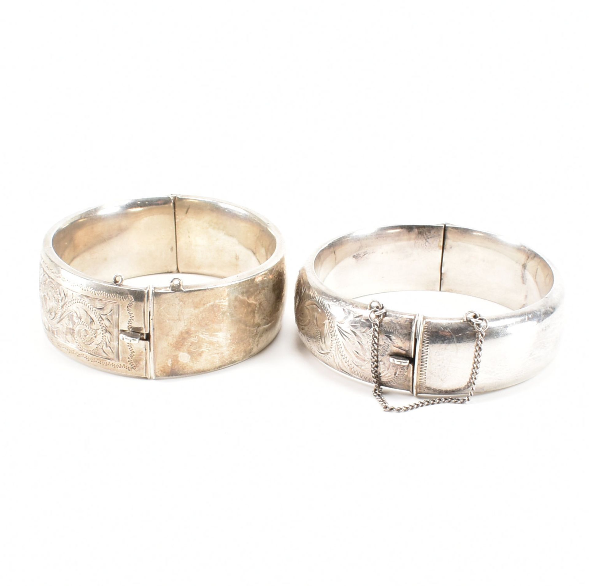 TWO HALLMARKED SILVER BANGLE BRACELETS - Image 6 of 9