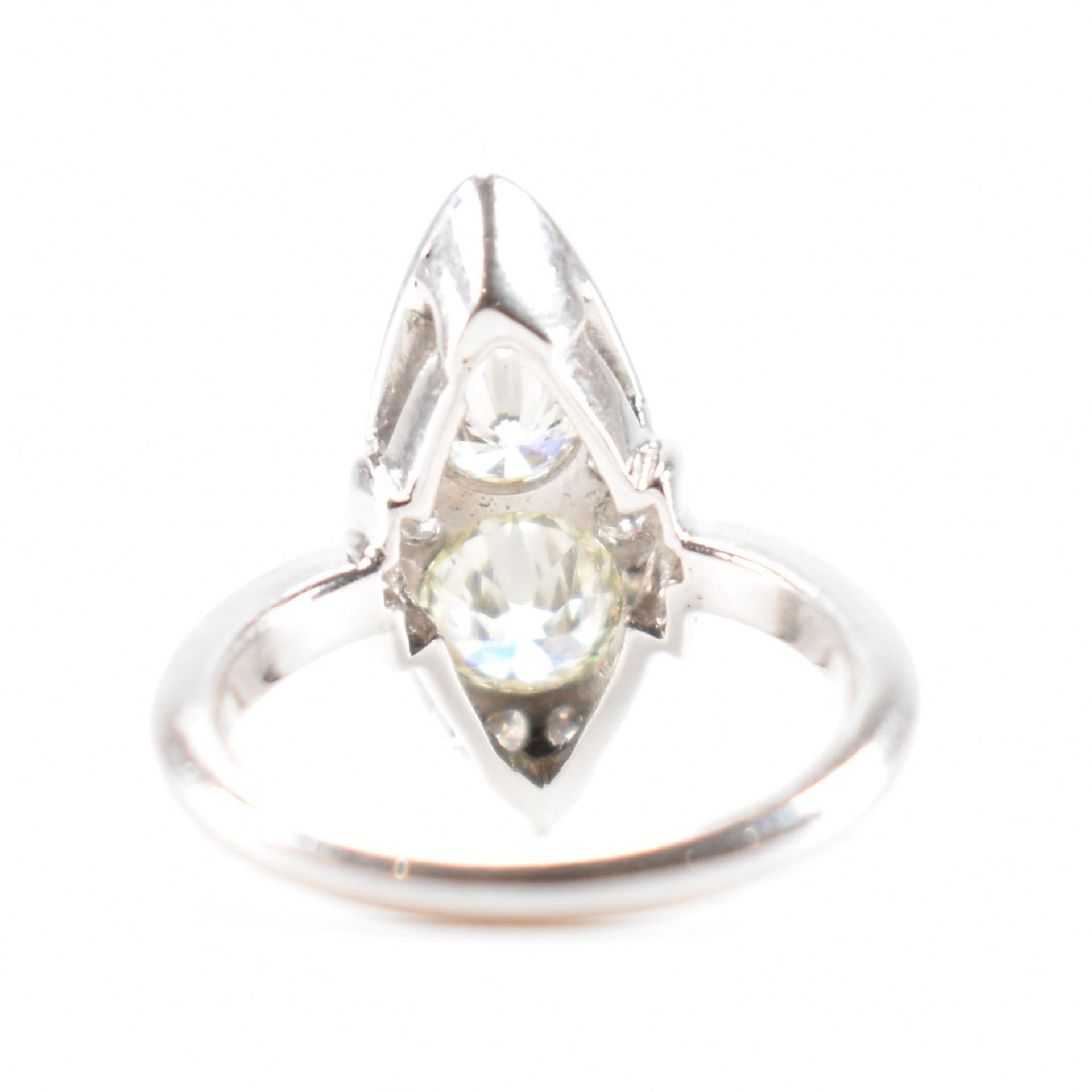 WHITE GOLD & DIAMOND NAVETTE RING - Image 4 of 7