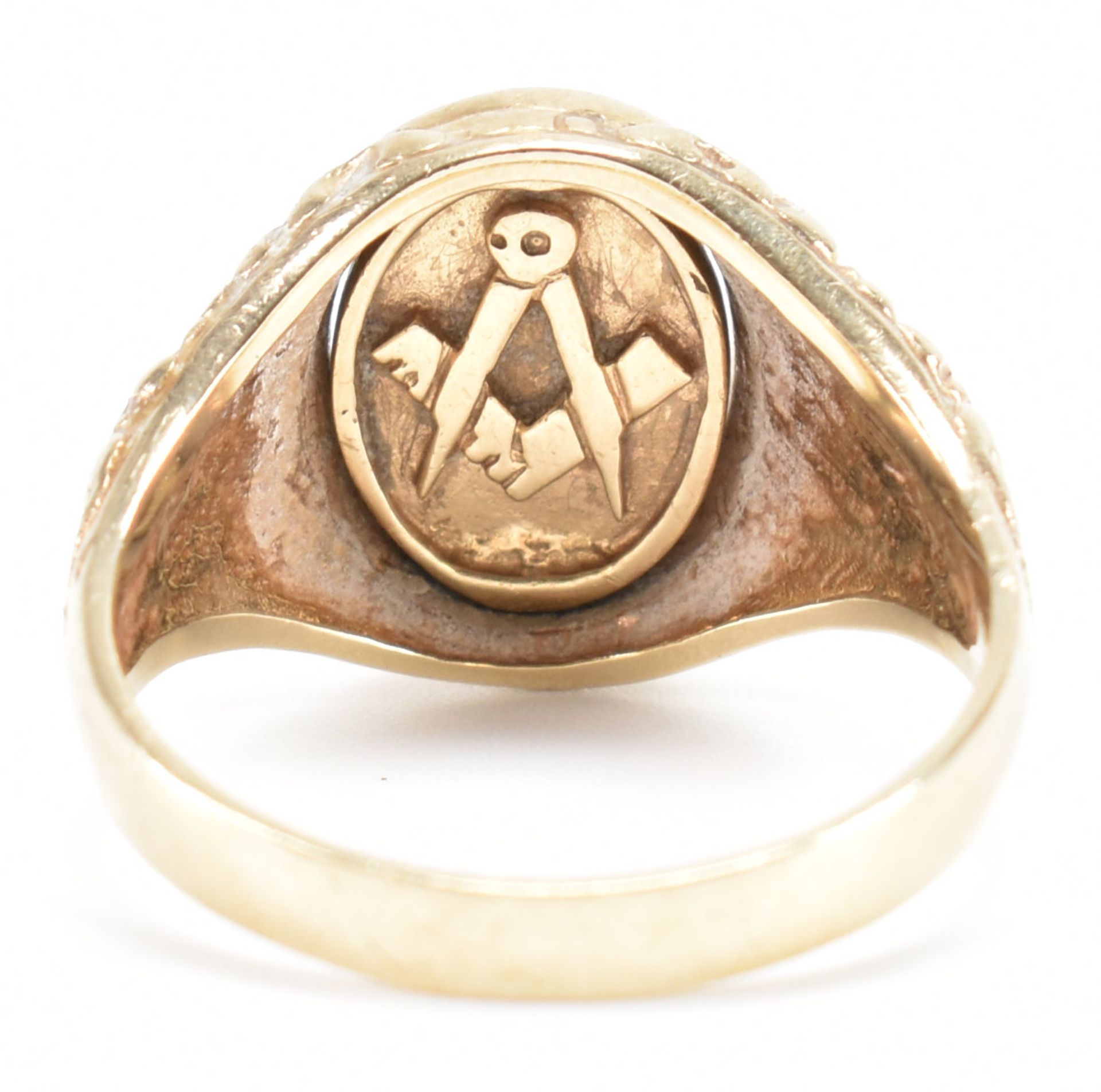 HALLMARKED 9CT GOLD MASONIC SWIVEL SIGNET RING - Bild 4 aus 9