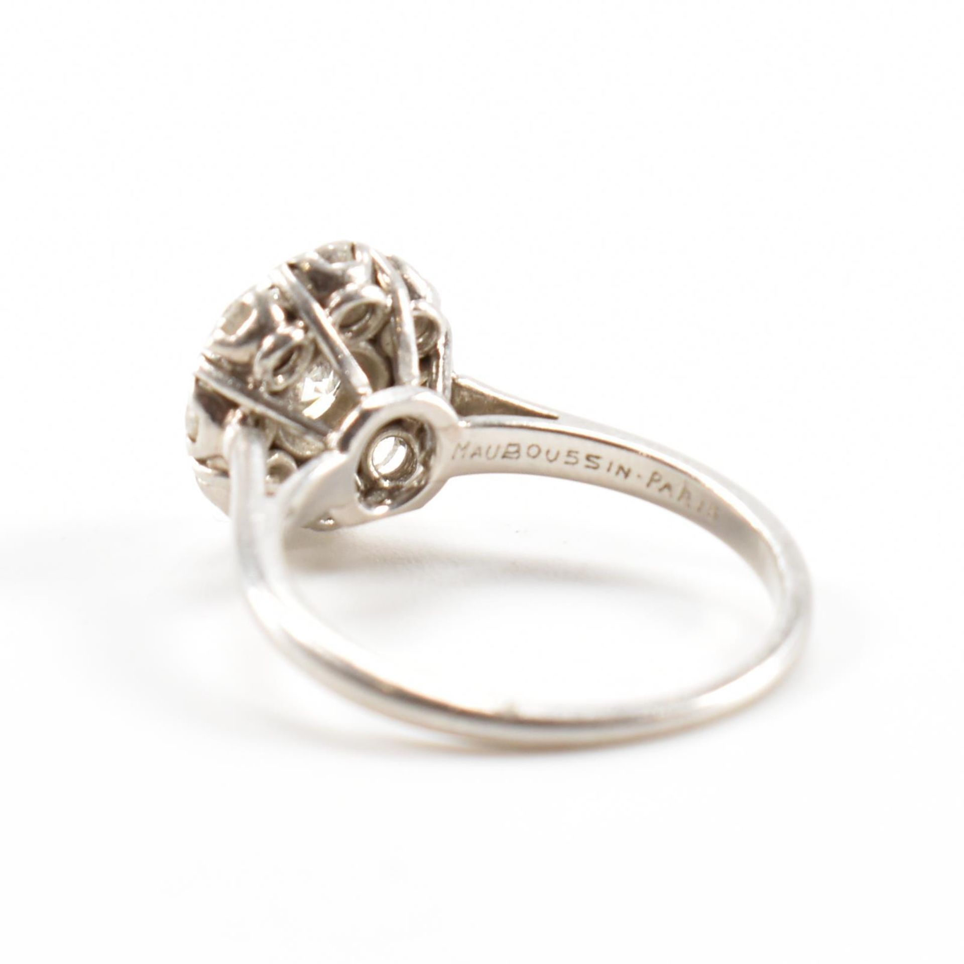 FRENCH MAUBOUSSIN PARIS PLATINUM & DIAMOND CLUSTER RING - Image 6 of 7