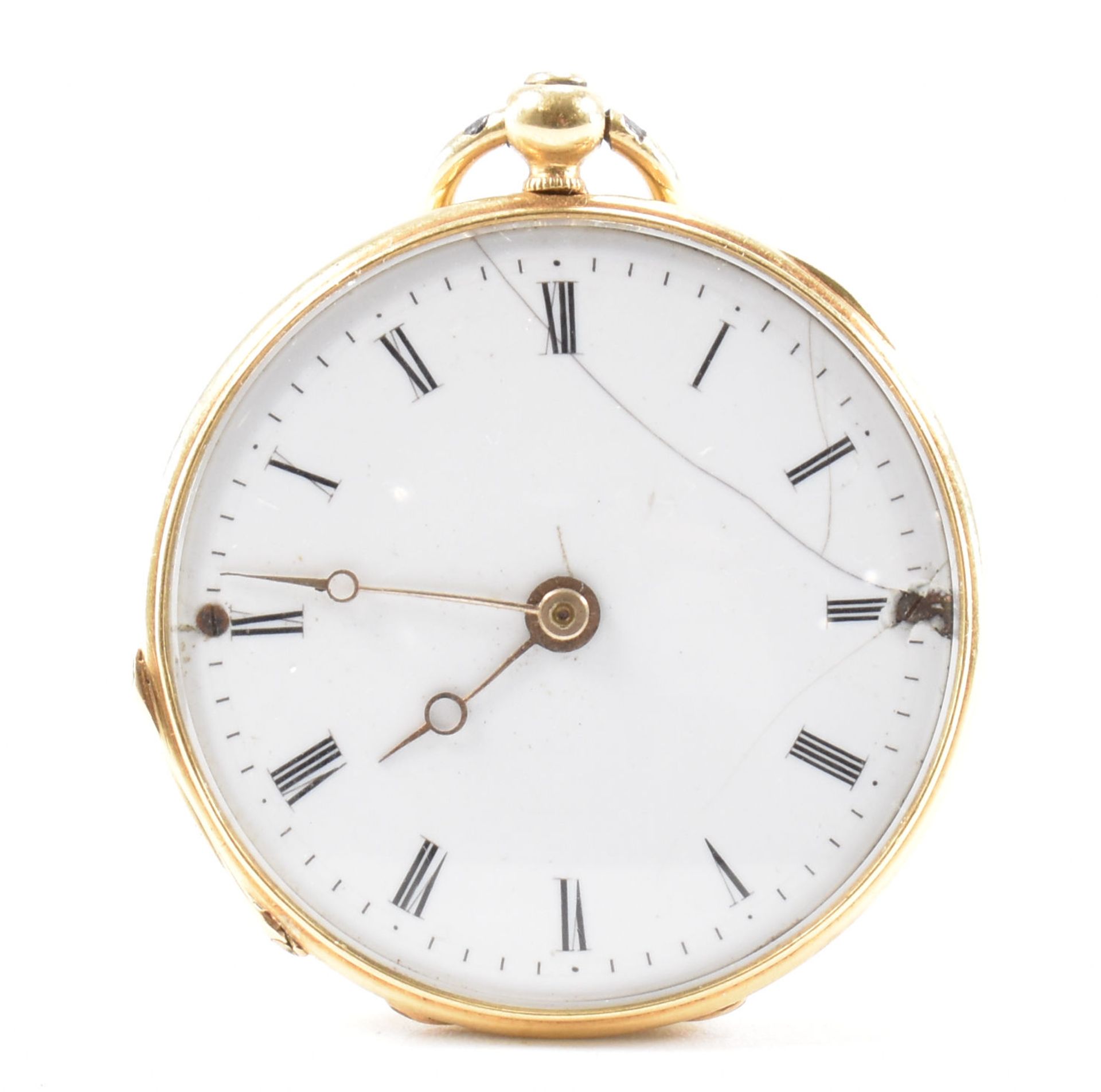 19TH CENTURY PATEK & CIE GENÈVE GOLD ENAMEL FOB WATCH CIRCA 1846 - Bild 2 aus 8