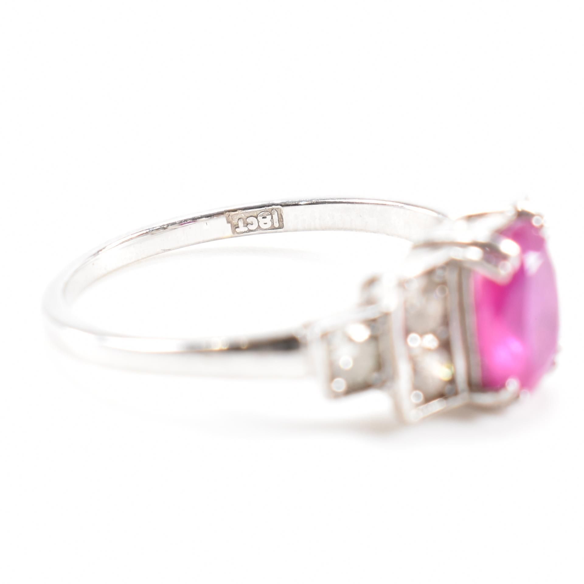 18CT WHITE GOLD RUBY & DIAMOND RING - Image 7 of 7