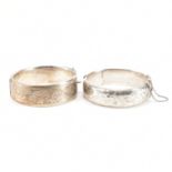 TWO HALLMARKED SILVER BANGLE BRACELETS