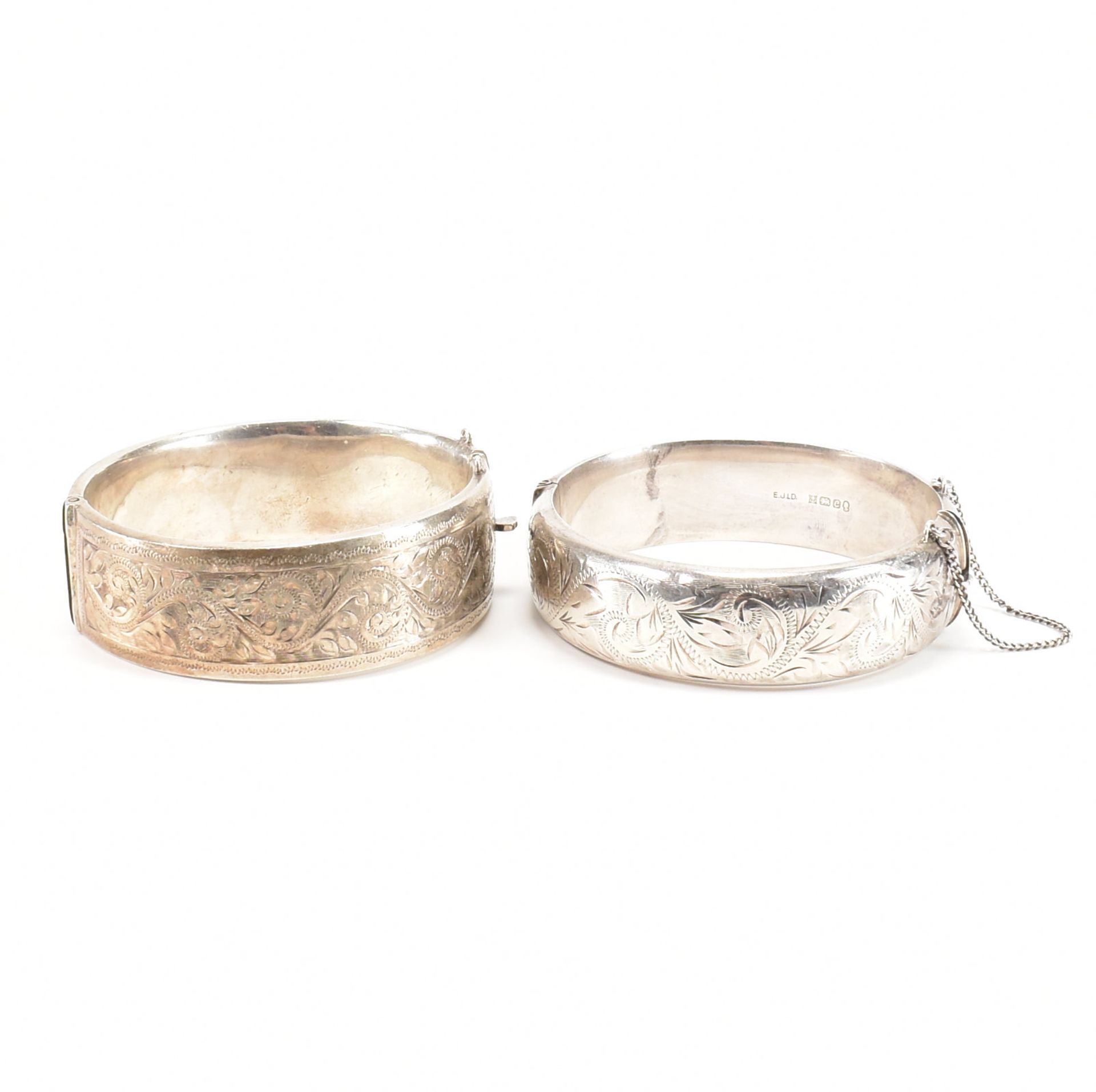 TWO HALLMARKED SILVER BANGLE BRACELETS