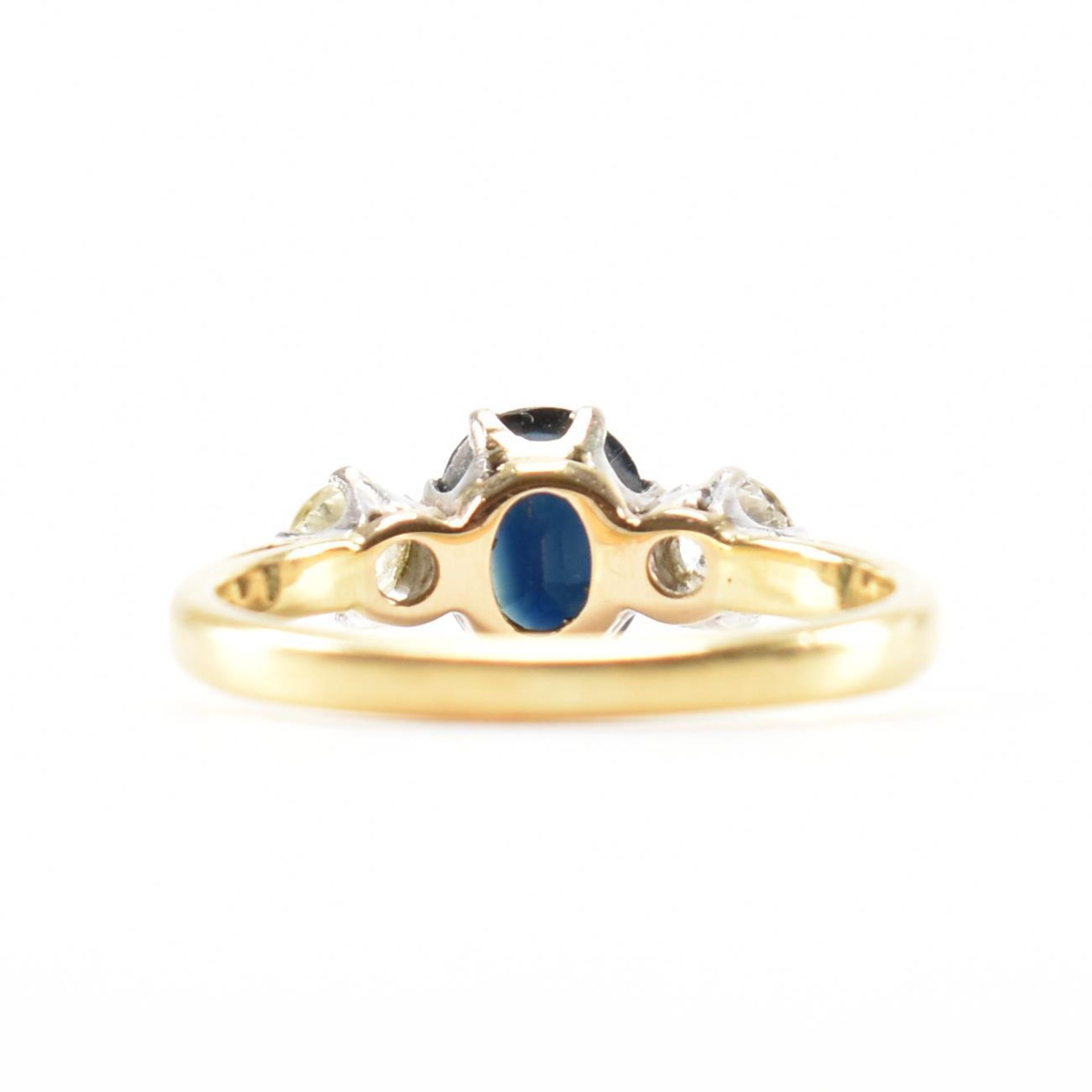 HALLMARKED 18CT GOLD SAPPHIRE & DIAMOND RING - Bild 4 aus 8