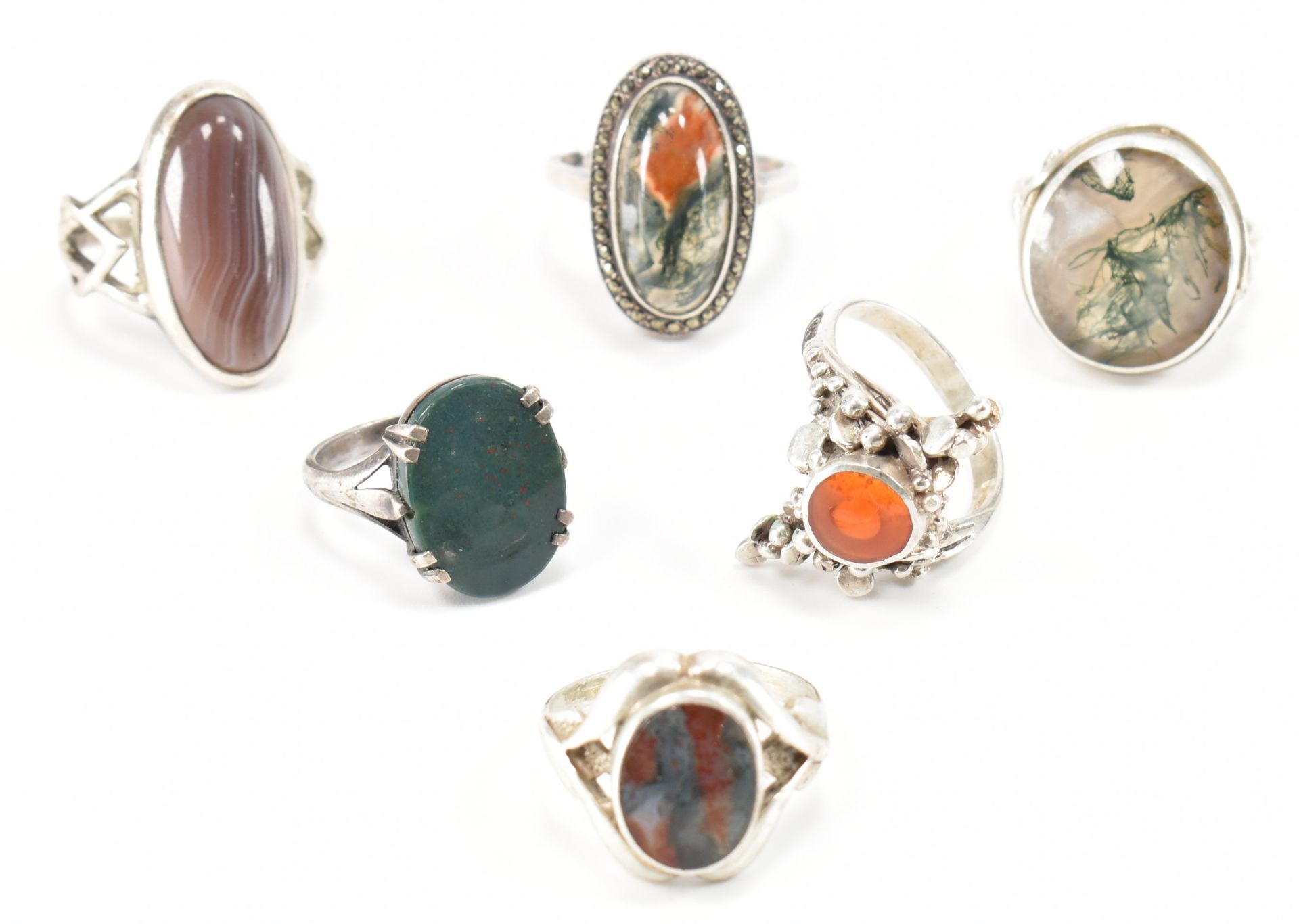 COLLECTION OF SILVER GEM SET RINGS - Image 3 of 4