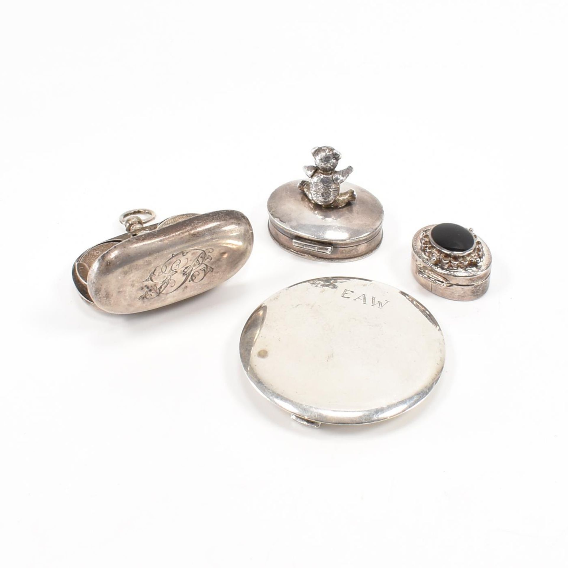 SILVER 20TH CENTURY PILL BOXES SOVEREIGN CASE & COMPACT - Image 2 of 6