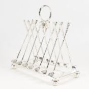 SILVER PLATED GOLFING TOAST RACK
