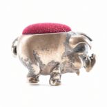 STERLING SILVER & VELVET PIG PIN CUSHION