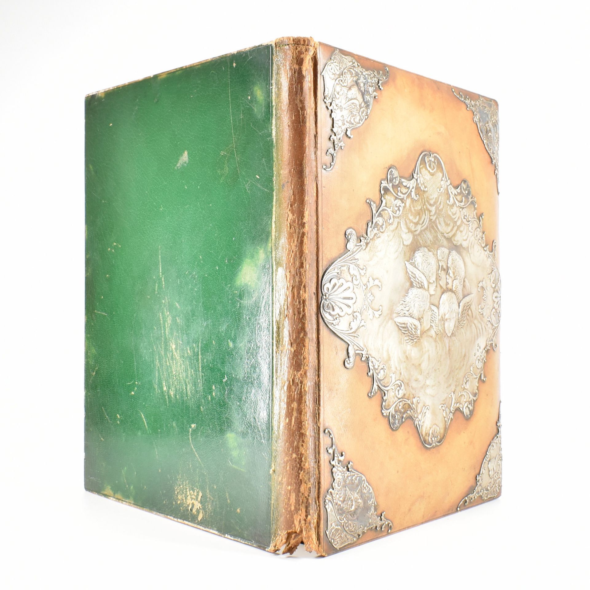VICTORIAN PHOTOGRAPH ALBUM COVER WITH SILVER PANELING - Image 4 of 5